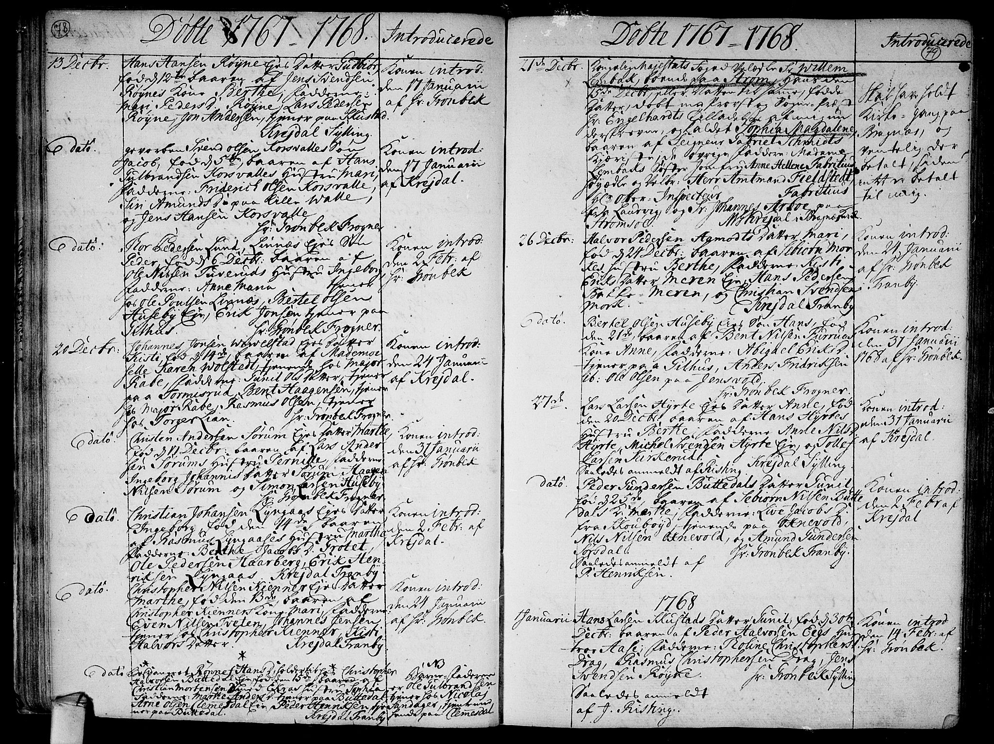 Lier kirkebøker, SAKO/A-230/F/Fa/L0005: Parish register (official) no. I 5, 1764-1777, p. 78-79