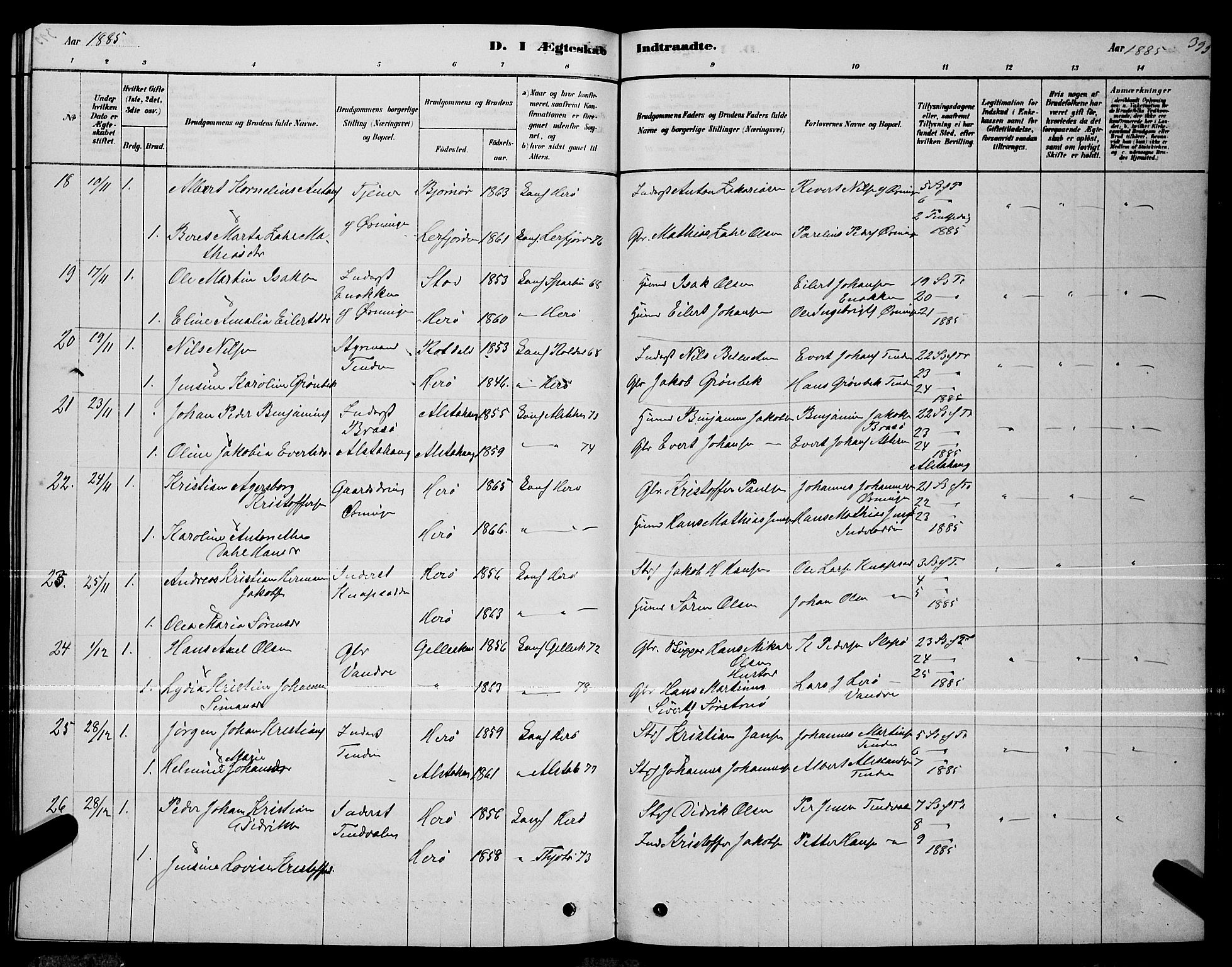 Ministerialprotokoller, klokkerbøker og fødselsregistre - Nordland, AV/SAT-A-1459/834/L0513: Parish register (copy) no. 834C04, 1877-1892, p. 399