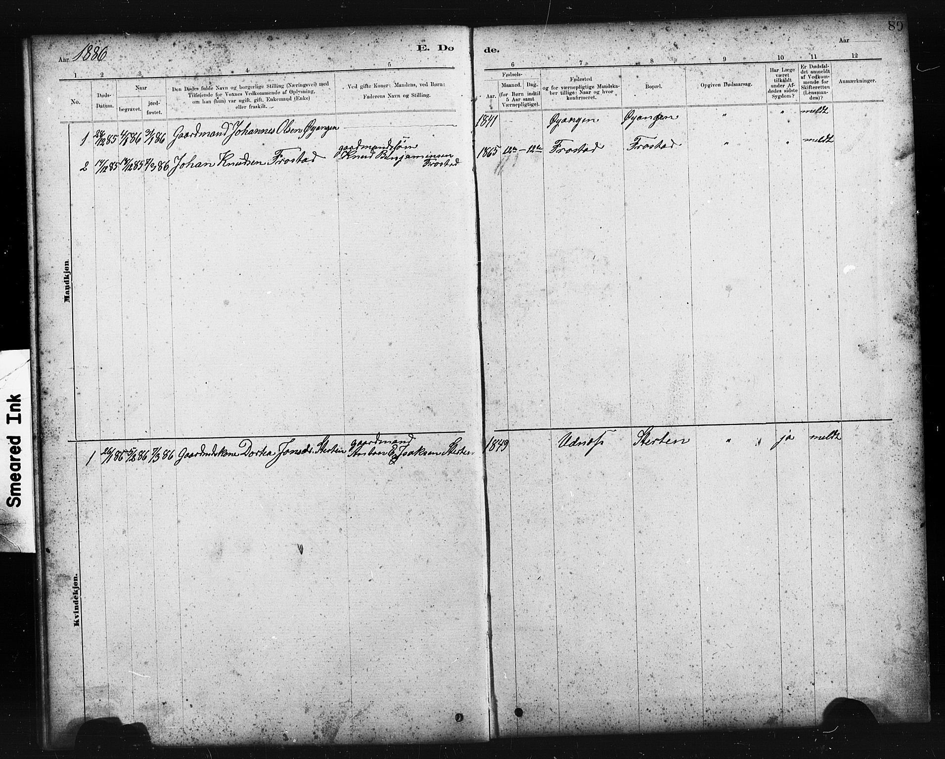 Ministerialprotokoller, klokkerbøker og fødselsregistre - Sør-Trøndelag, SAT/A-1456/663/L0761: Parish register (copy) no. 663C01, 1880-1893, p. 89