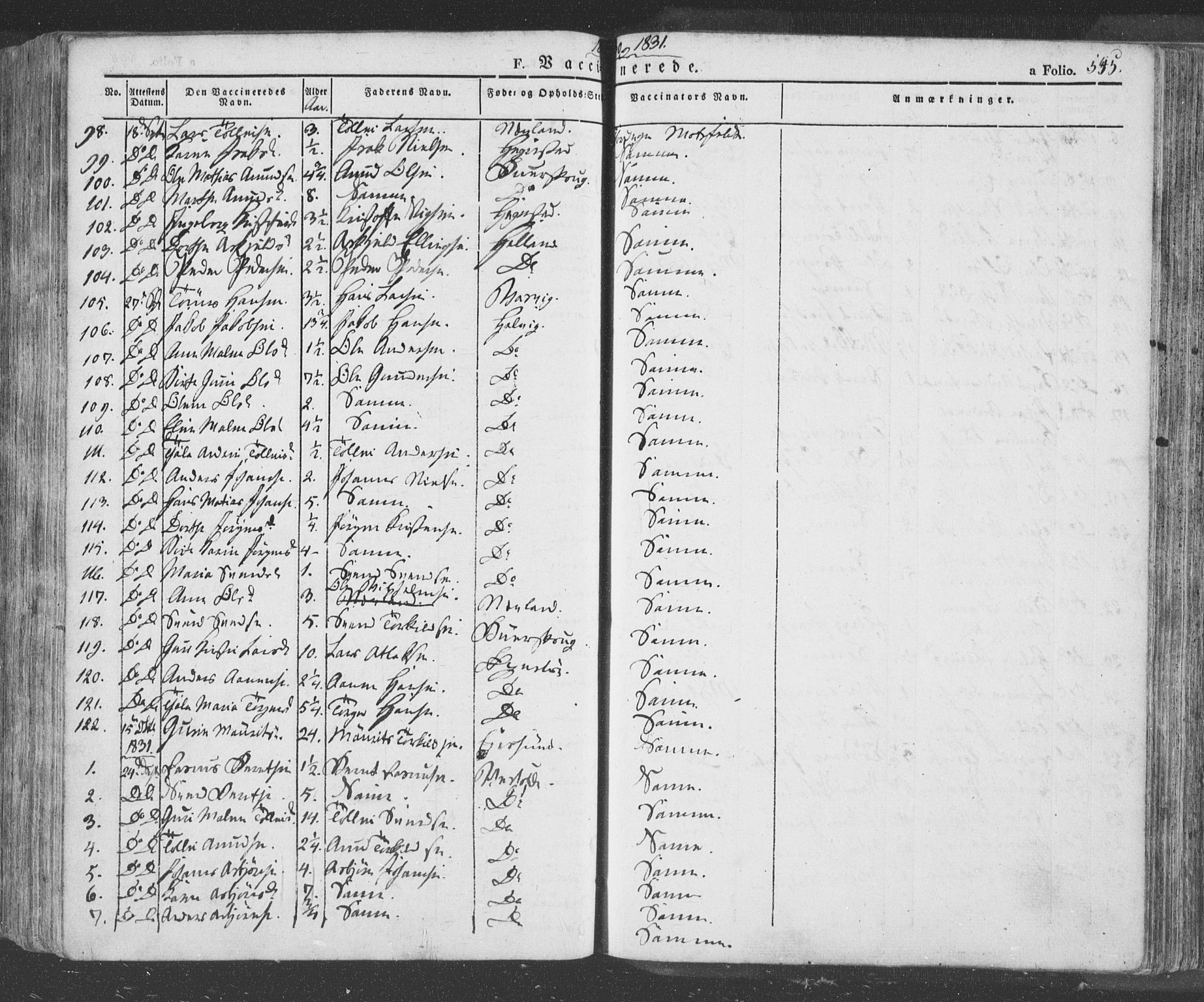Eigersund sokneprestkontor, SAST/A-101807/S08/L0009: Parish register (official) no. A 9, 1827-1850, p. 545