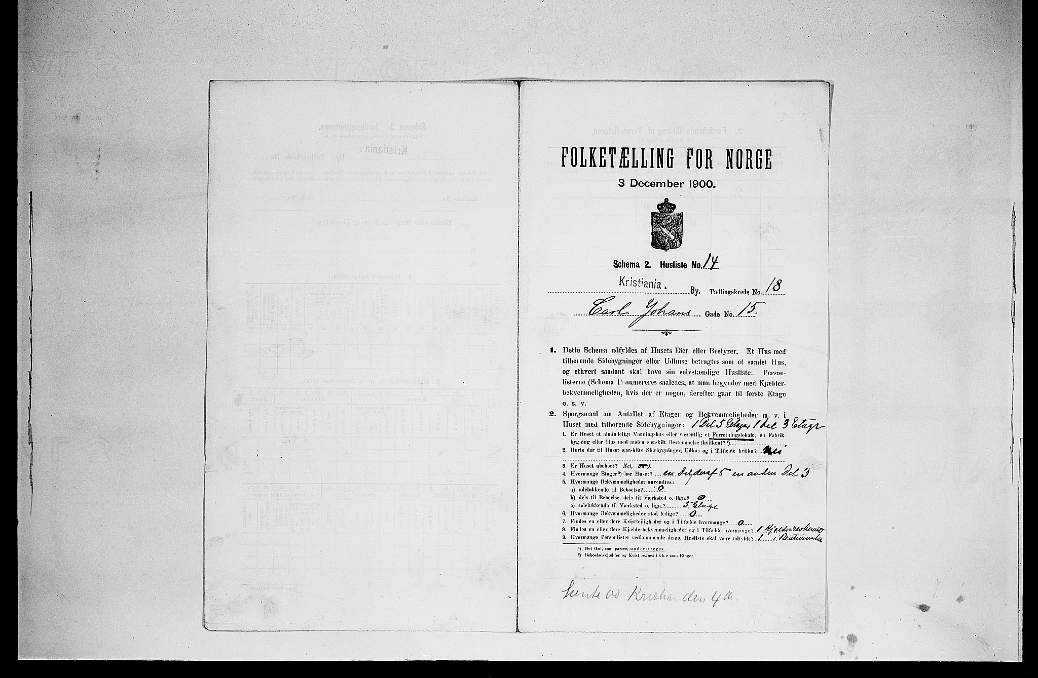 SAO, 1900 census for Kristiania, 1900, p. 11398