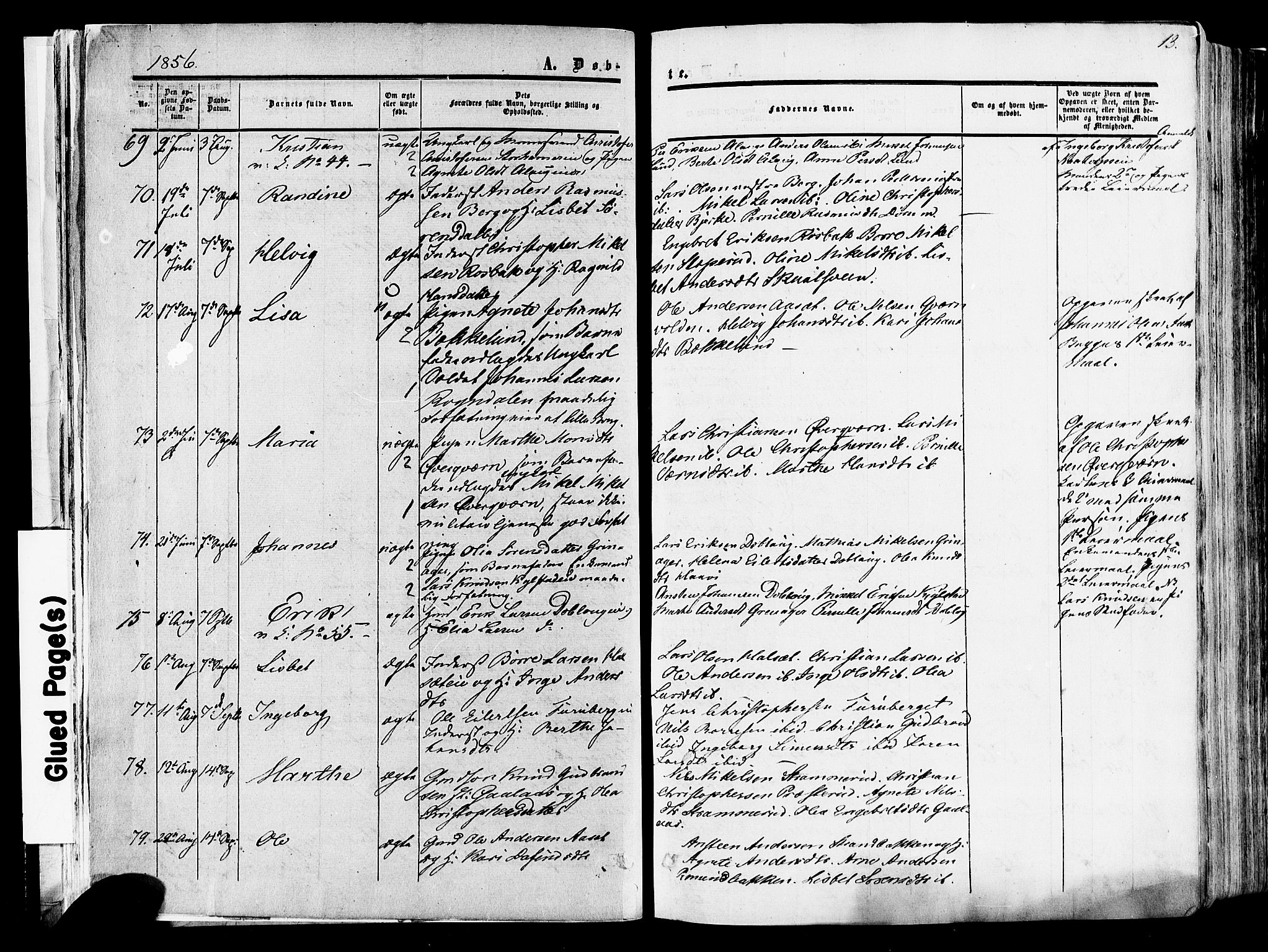 Vang prestekontor, Hedmark, AV/SAH-PREST-008/H/Ha/Haa/L0013: Parish register (official) no. 13, 1855-1879, p. 13