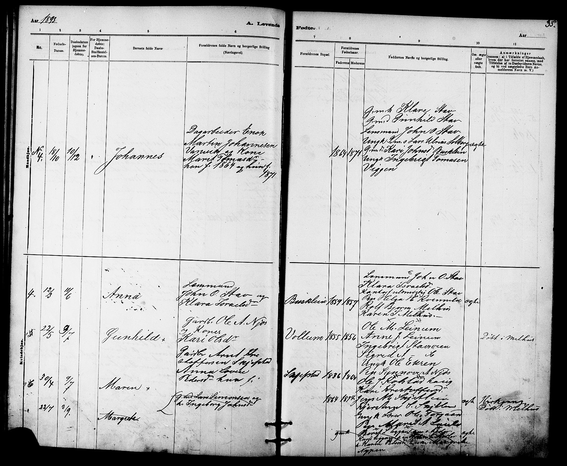 Ministerialprotokoller, klokkerbøker og fødselsregistre - Sør-Trøndelag, AV/SAT-A-1456/613/L0395: Parish register (copy) no. 613C03, 1887-1909, p. 35