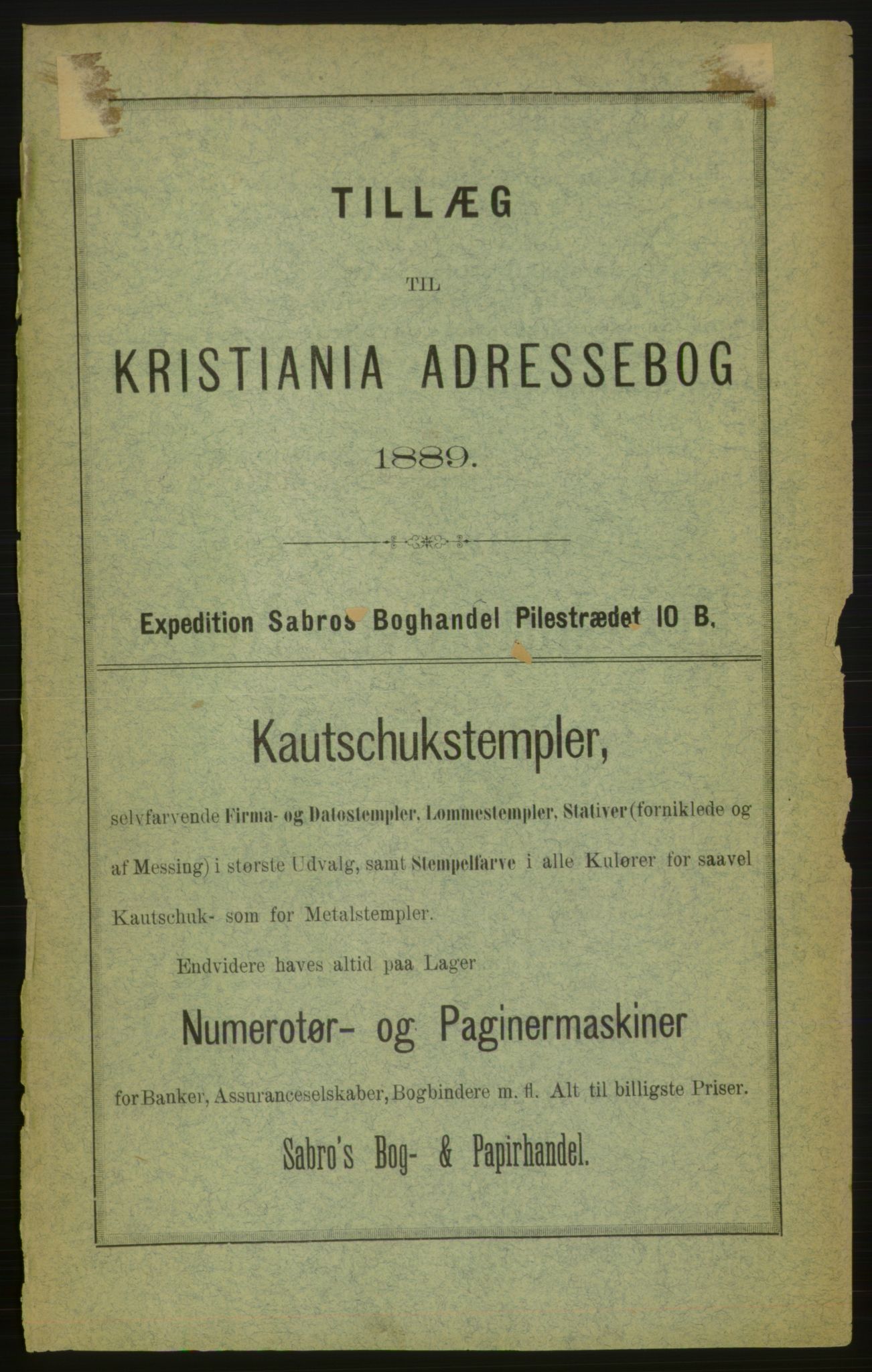 Kristiania/Oslo adressebok, PUBL/-, 1889