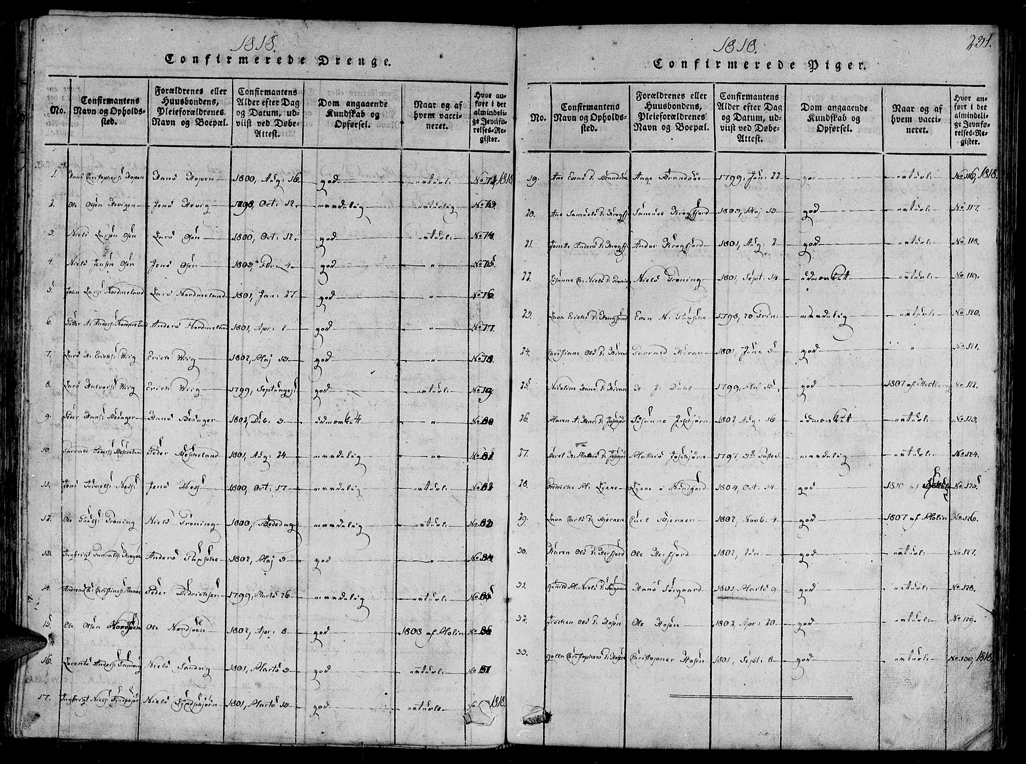 Ministerialprotokoller, klokkerbøker og fødselsregistre - Sør-Trøndelag, SAT/A-1456/657/L0702: Parish register (official) no. 657A03, 1818-1831, p. 231