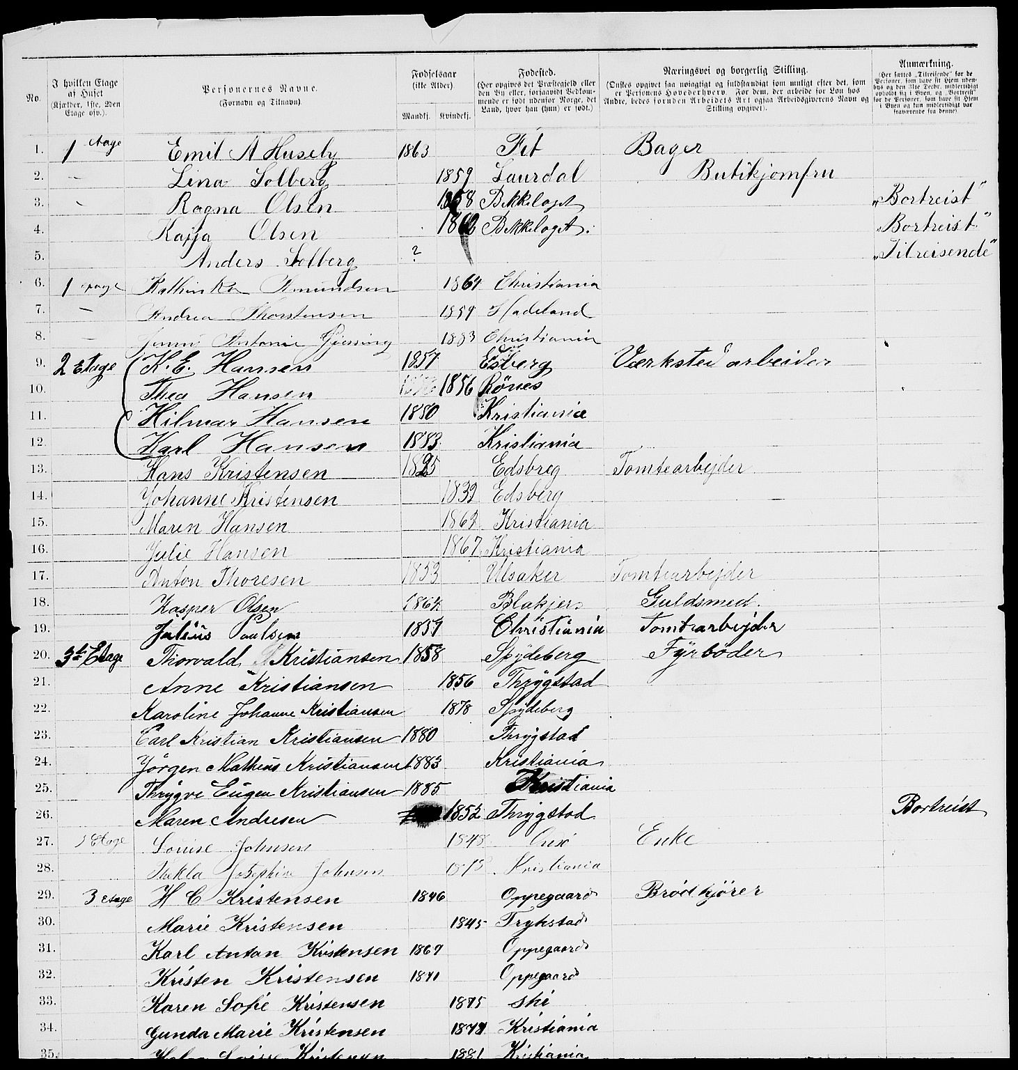 RA, 1885 census for 0301 Kristiania, 1885, p. 7312