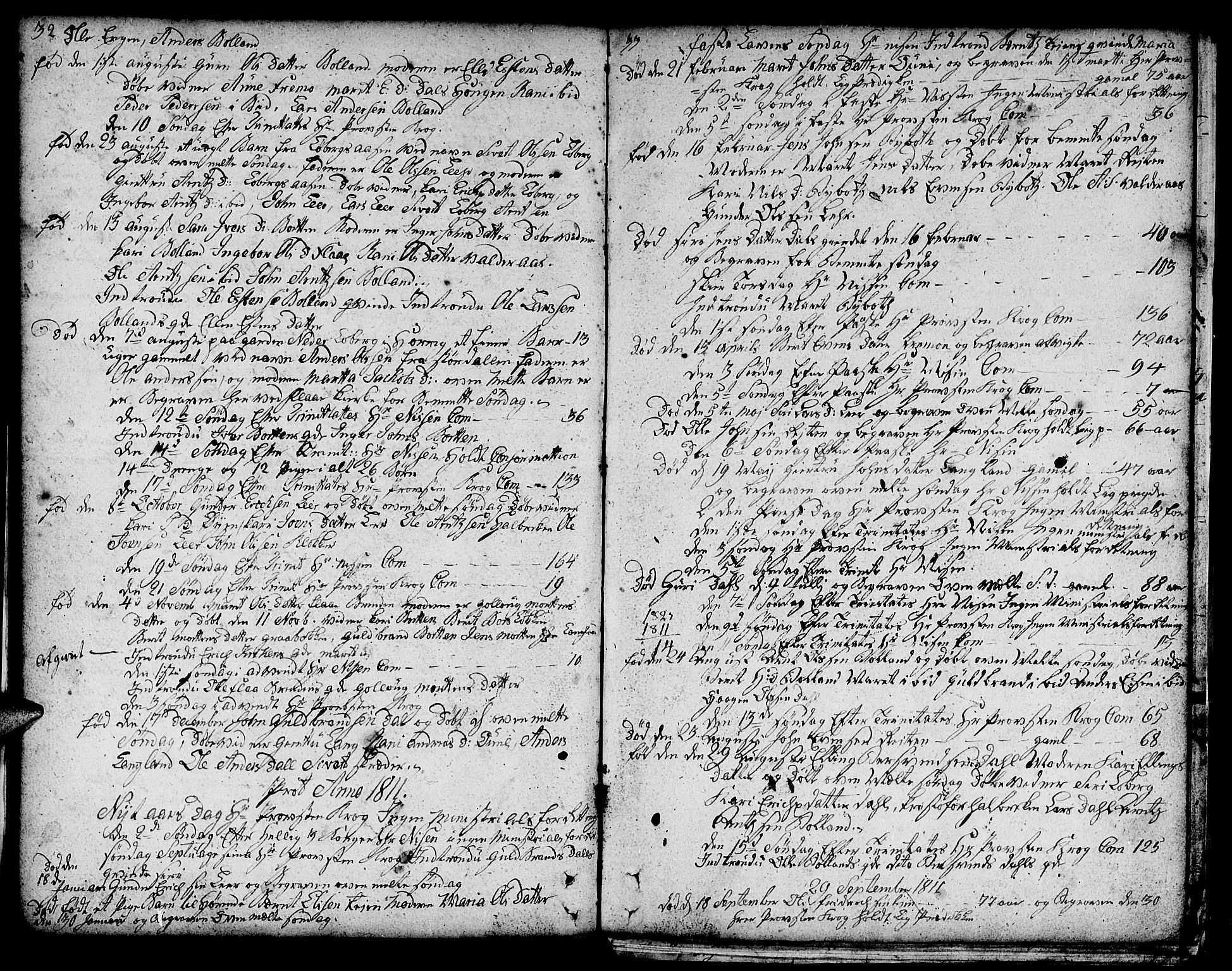 Ministerialprotokoller, klokkerbøker og fødselsregistre - Sør-Trøndelag, SAT/A-1456/693/L1120: Parish register (copy) no. 693C01, 1799-1816, p. 32-33