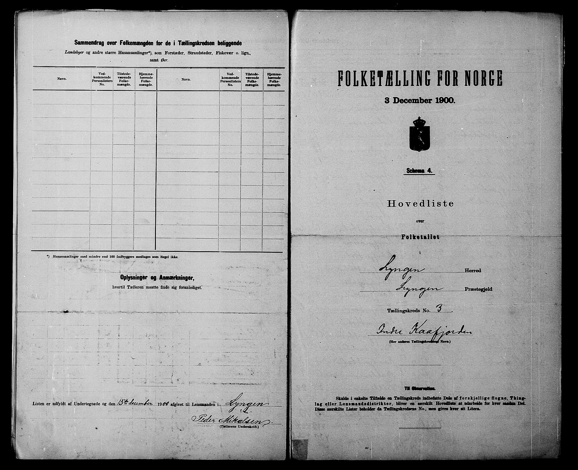 SATØ, 1900 census for Lyngen, 1900, p. 8