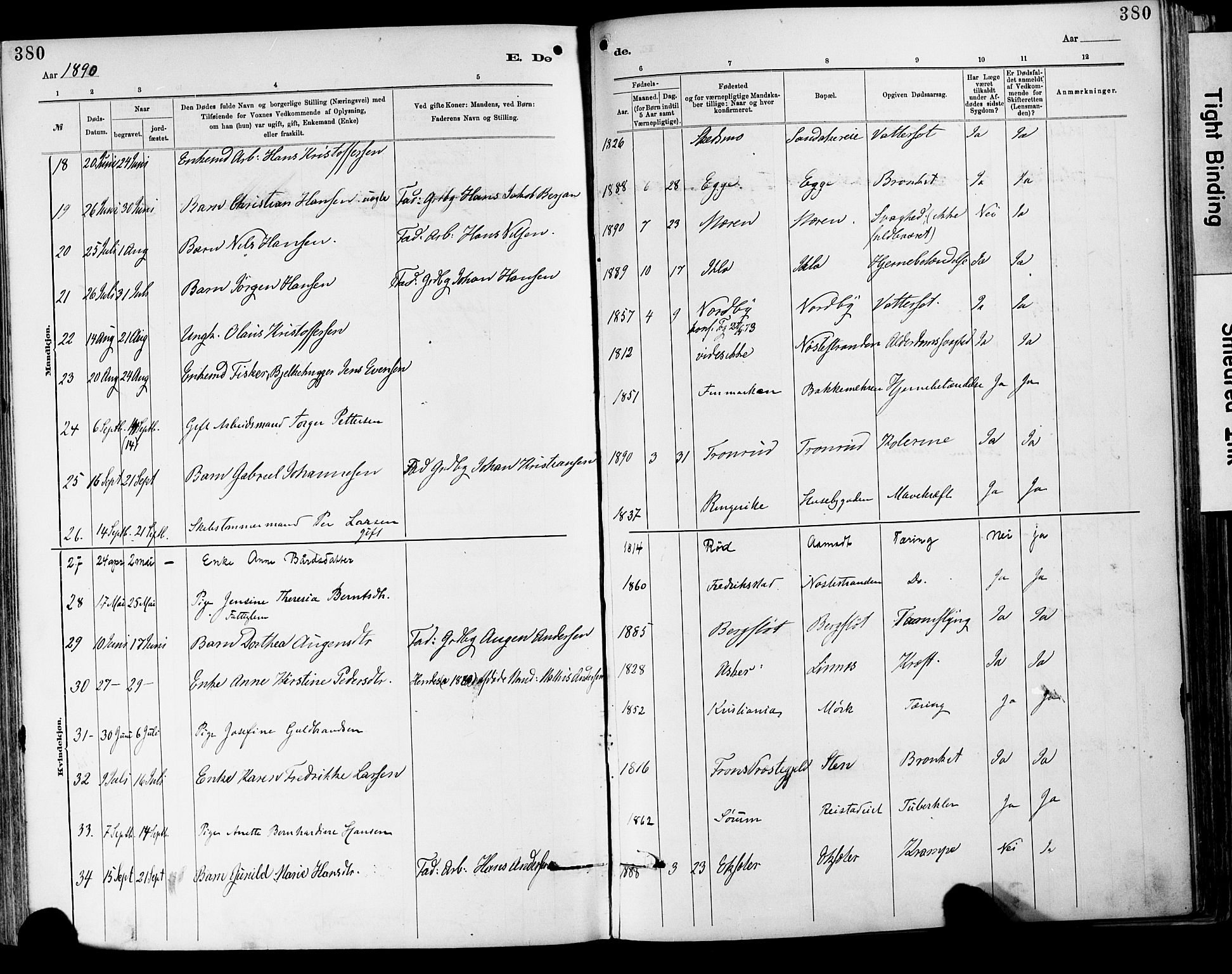 Lier kirkebøker, AV/SAKO-A-230/F/Fa/L0015: Parish register (official) no. I 15, 1883-1894, p. 380