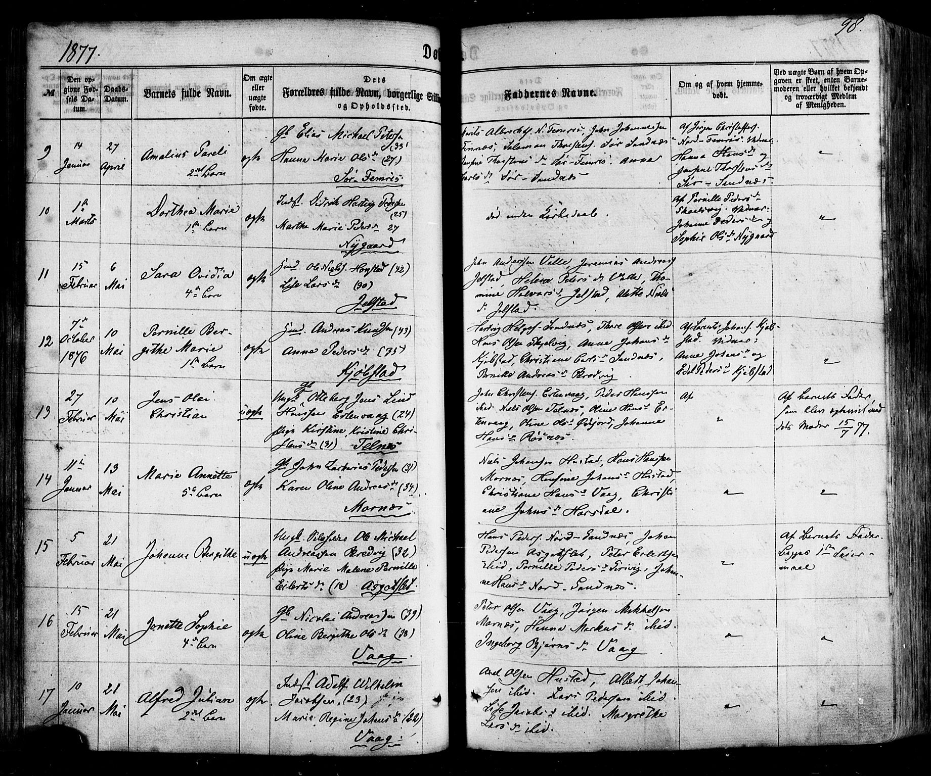 Ministerialprotokoller, klokkerbøker og fødselsregistre - Nordland, AV/SAT-A-1459/805/L0098: Parish register (official) no. 805A05, 1862-1879, p. 98