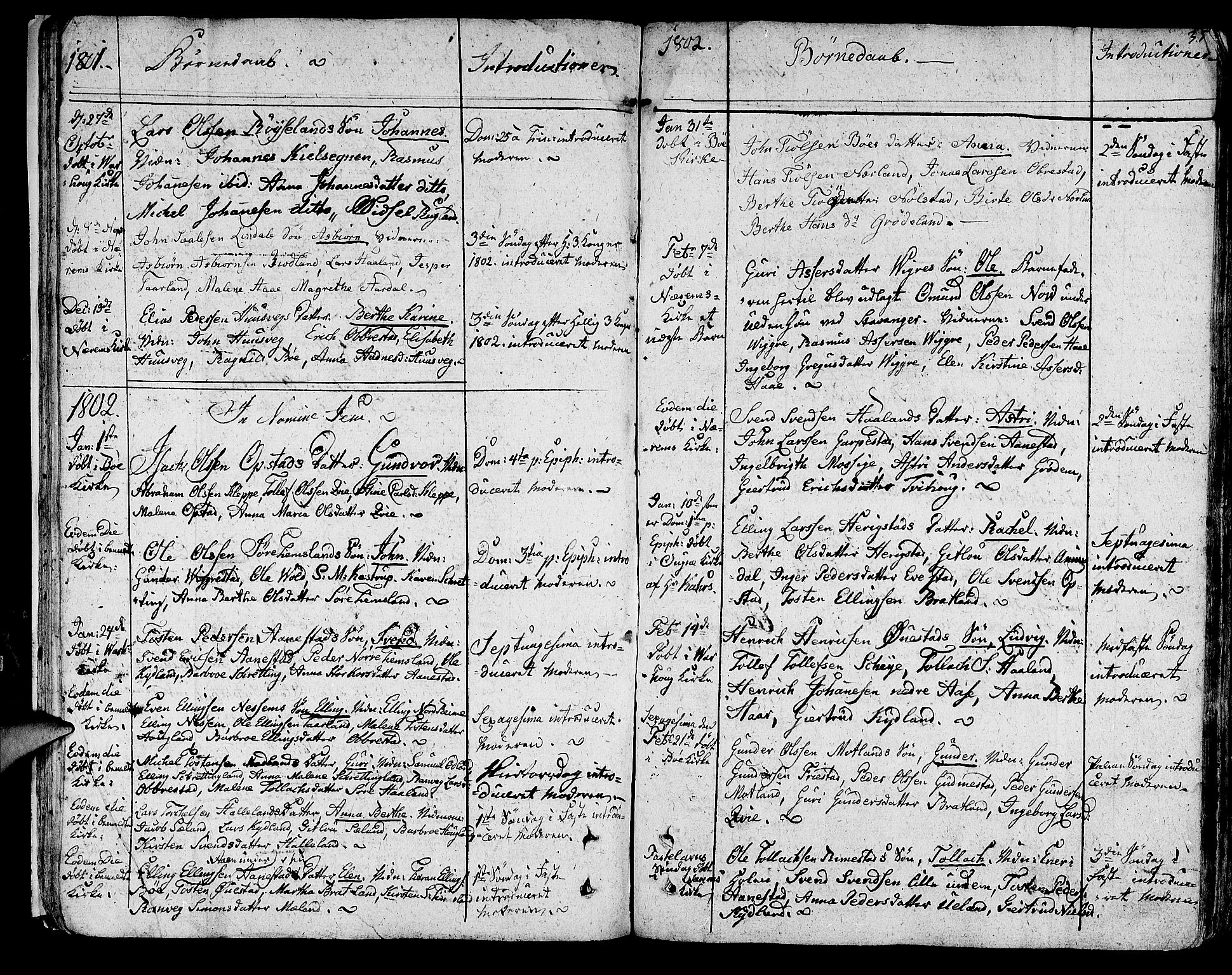 Hå sokneprestkontor, SAST/A-101801/001/30BA/L0001: Parish register (official) no. A 1, 1787-1812, p. 35