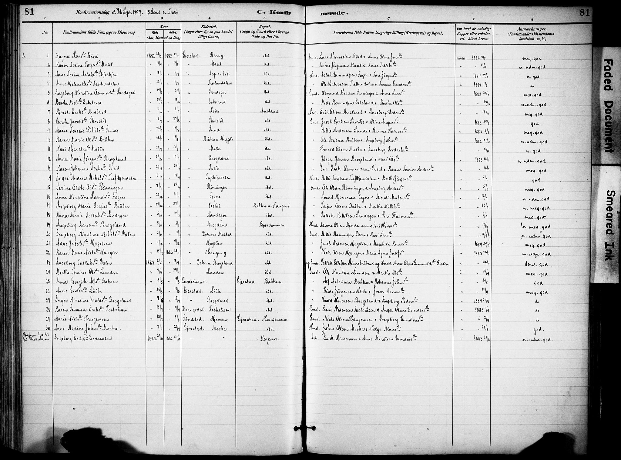 Gjerstad sokneprestkontor, AV/SAK-1111-0014/F/Fa/Faa/L0010: Parish register (official) no. A 10, 1891-1902, p. 81