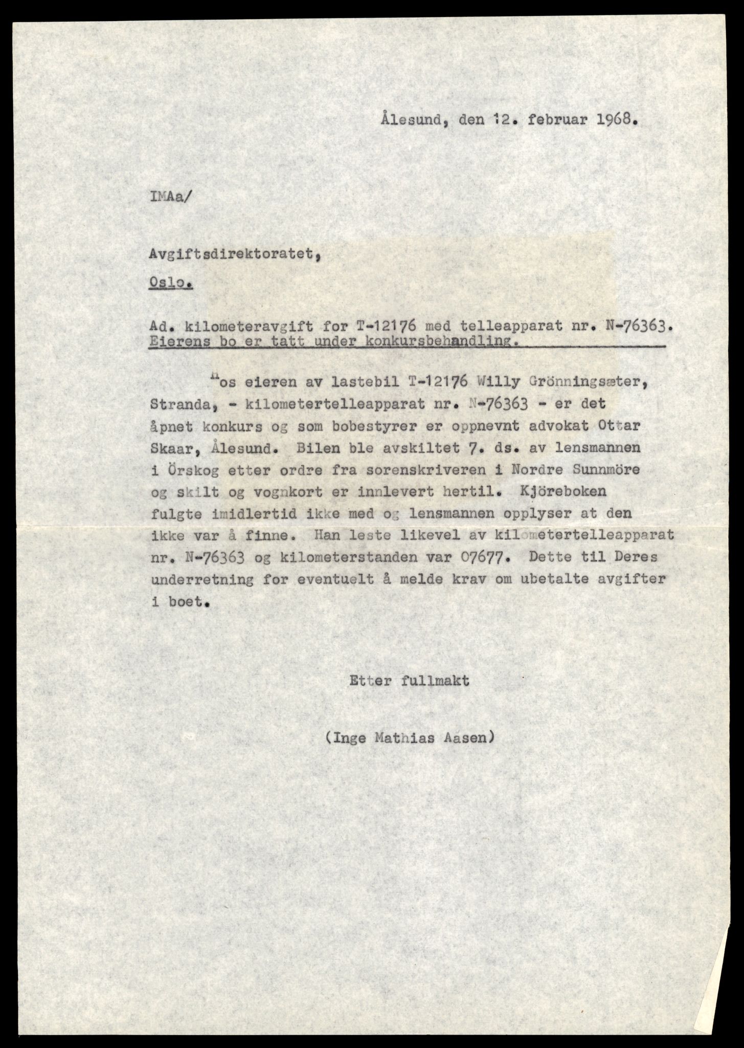Møre og Romsdal vegkontor - Ålesund trafikkstasjon, AV/SAT-A-4099/F/Fe/L0033: Registreringskort for kjøretøy T 12151 - T 12474, 1927-1998, p. 601