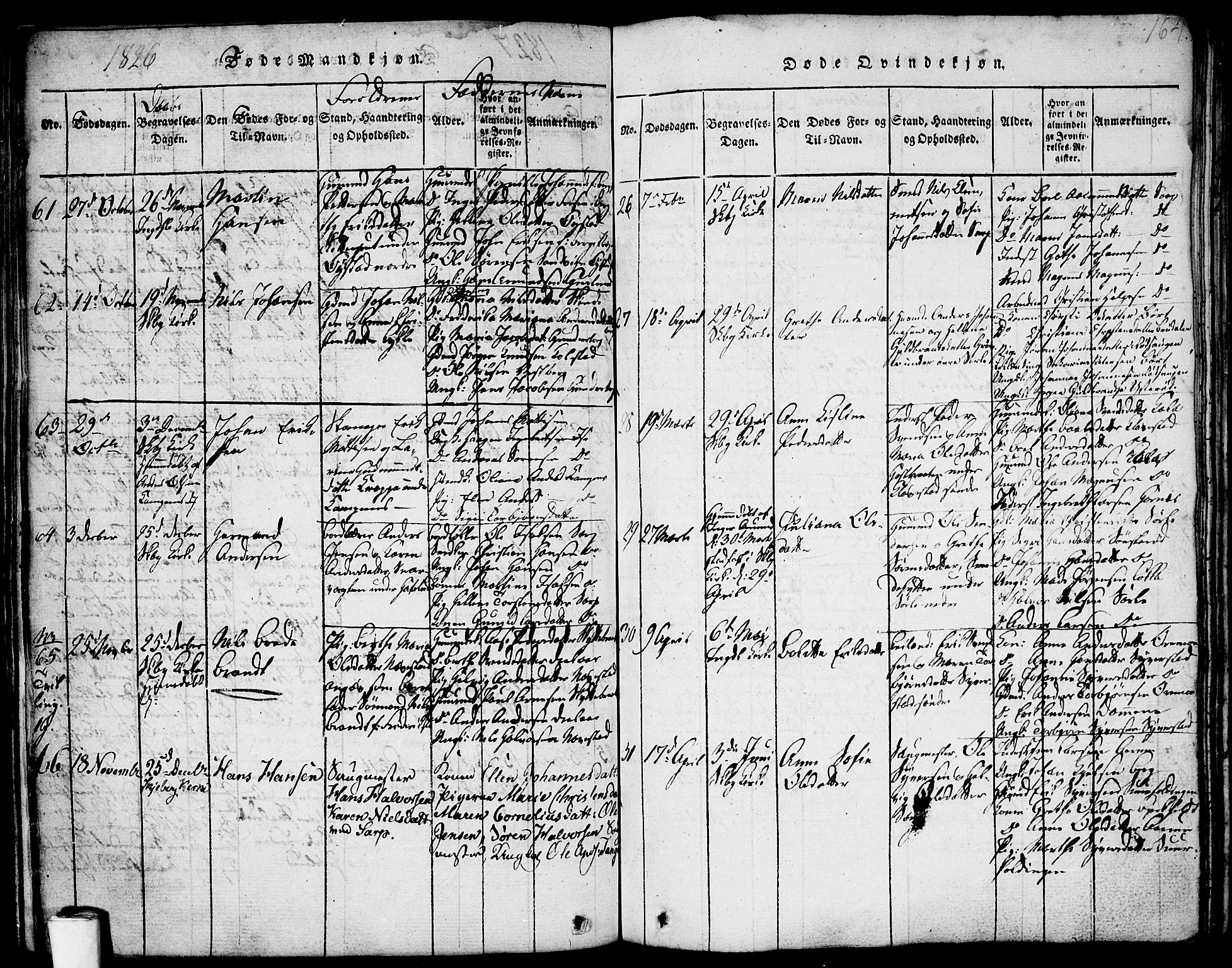 Skjeberg prestekontor Kirkebøker, AV/SAO-A-10923/F/Fa/L0004: Parish register (official) no. I 4, 1815-1830, p. 164