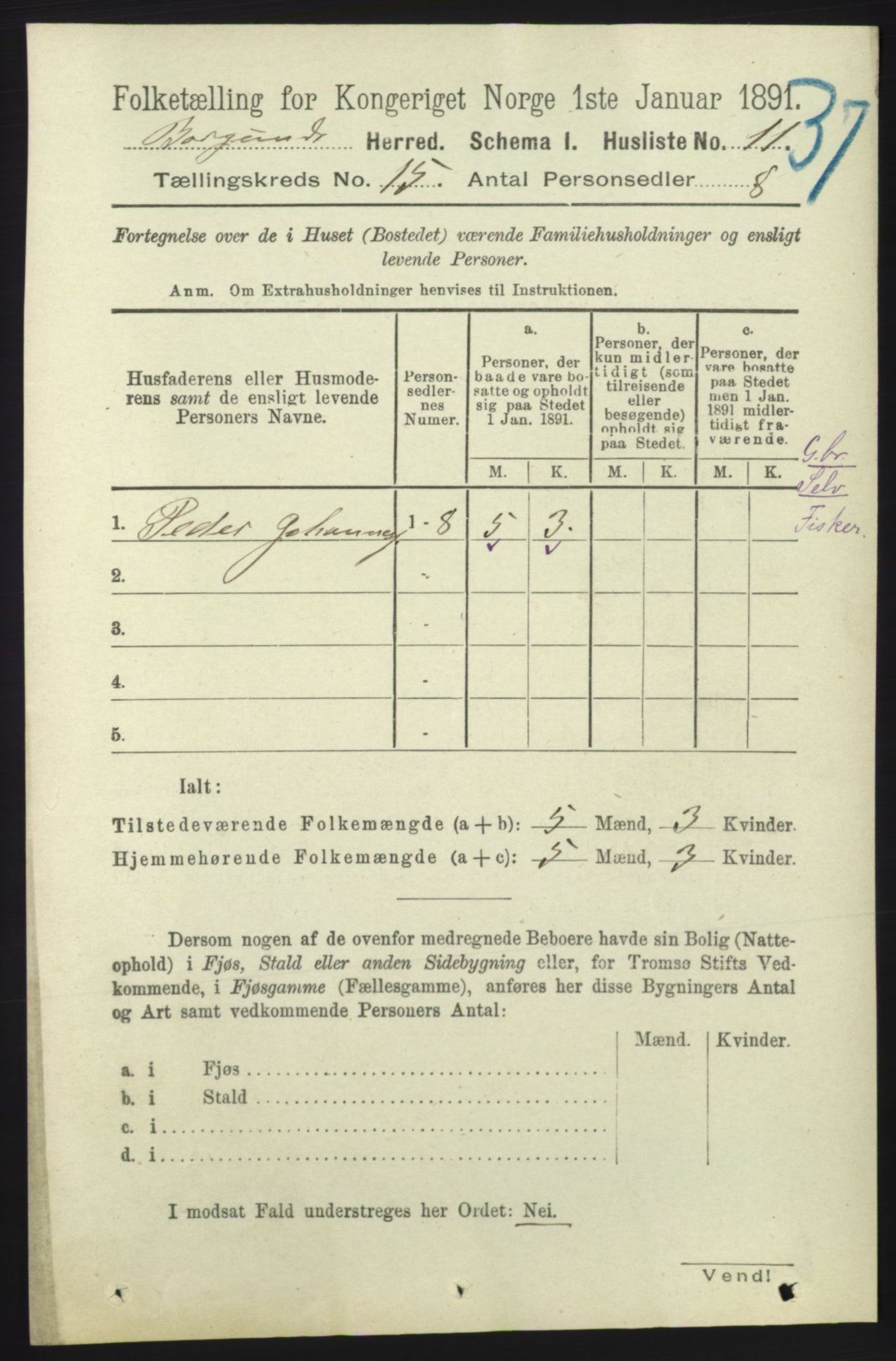 RA, 1891 census for 1531 Borgund, 1891, p. 4451