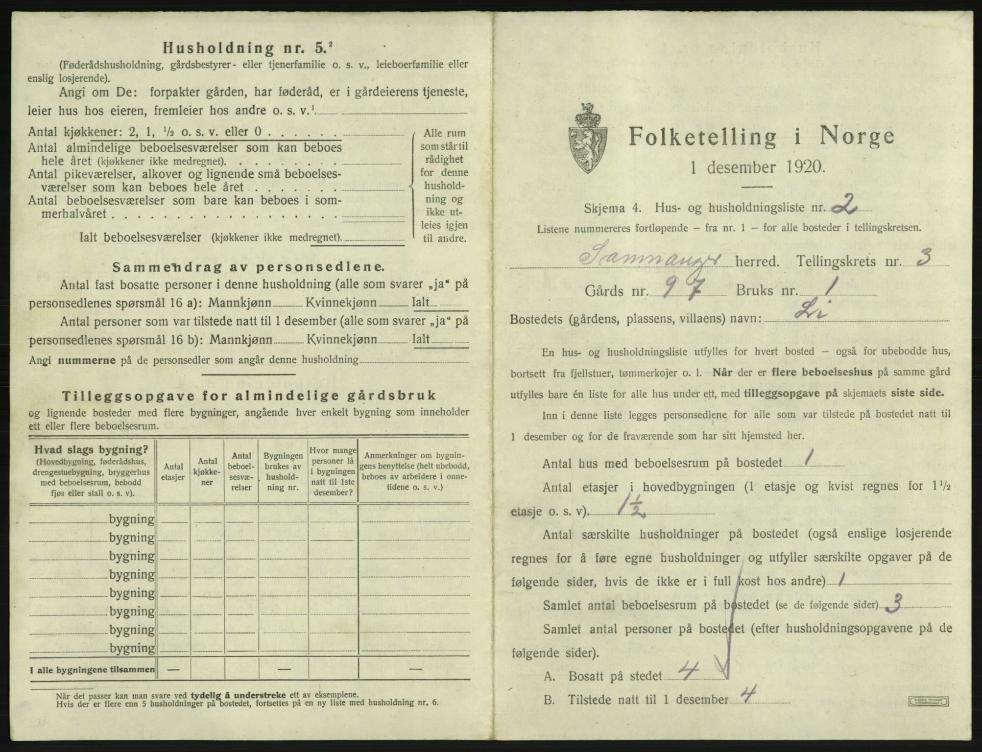 SAB, 1920 census for Samnanger, 1920, p. 162