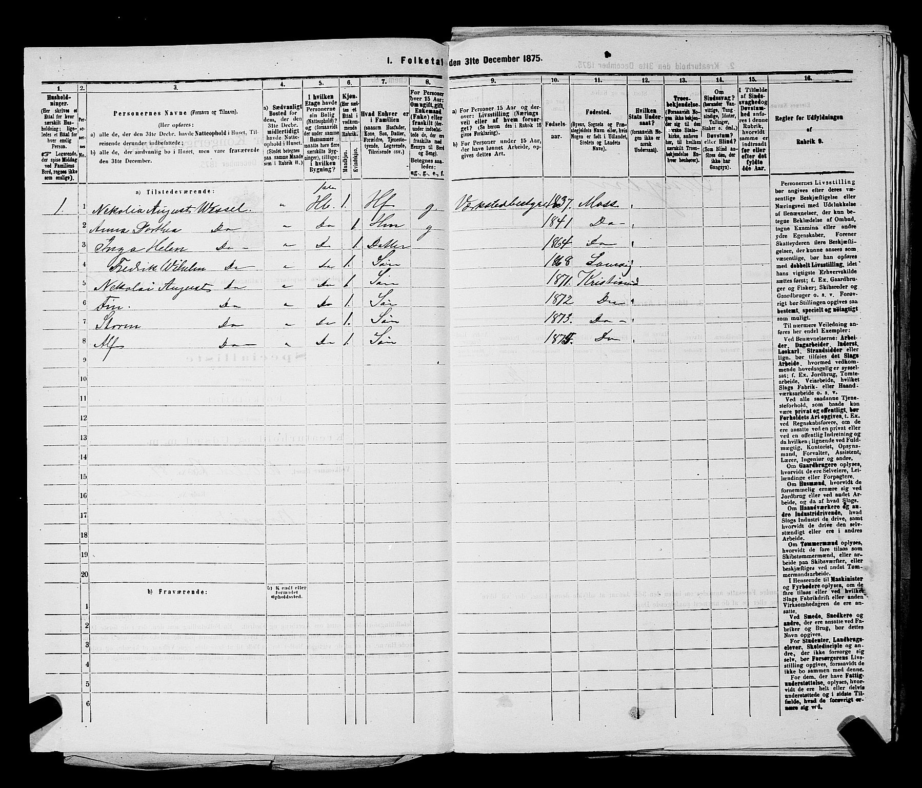 RA, 1875 census for 0102P Sarpsborg, 1875, p. 661