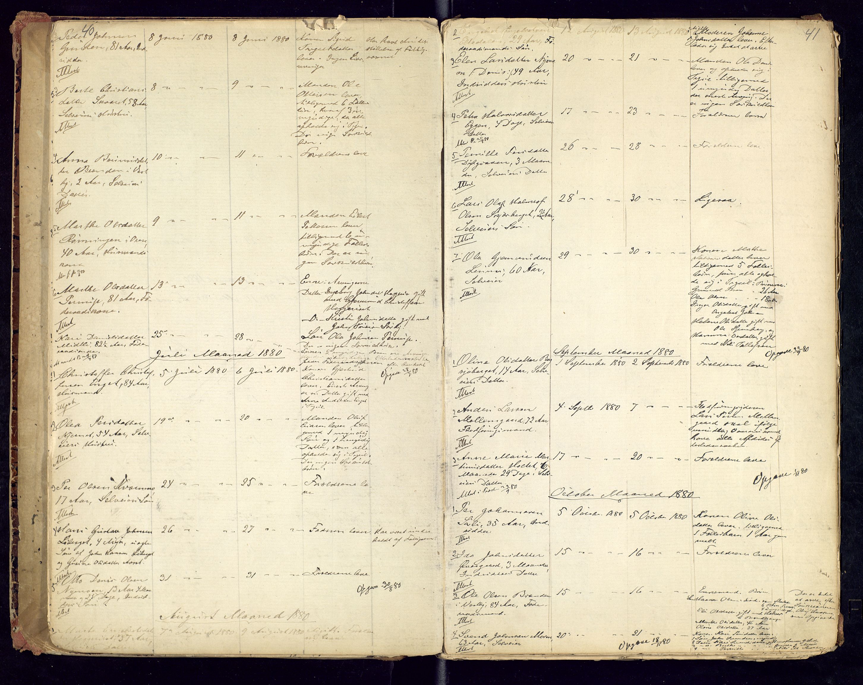 Trysil lensmannskontor, AV/SAH-LHT-026/H/Ha/L0001: Dødsfallsprotokoll, 1875-1901, p. 40-41