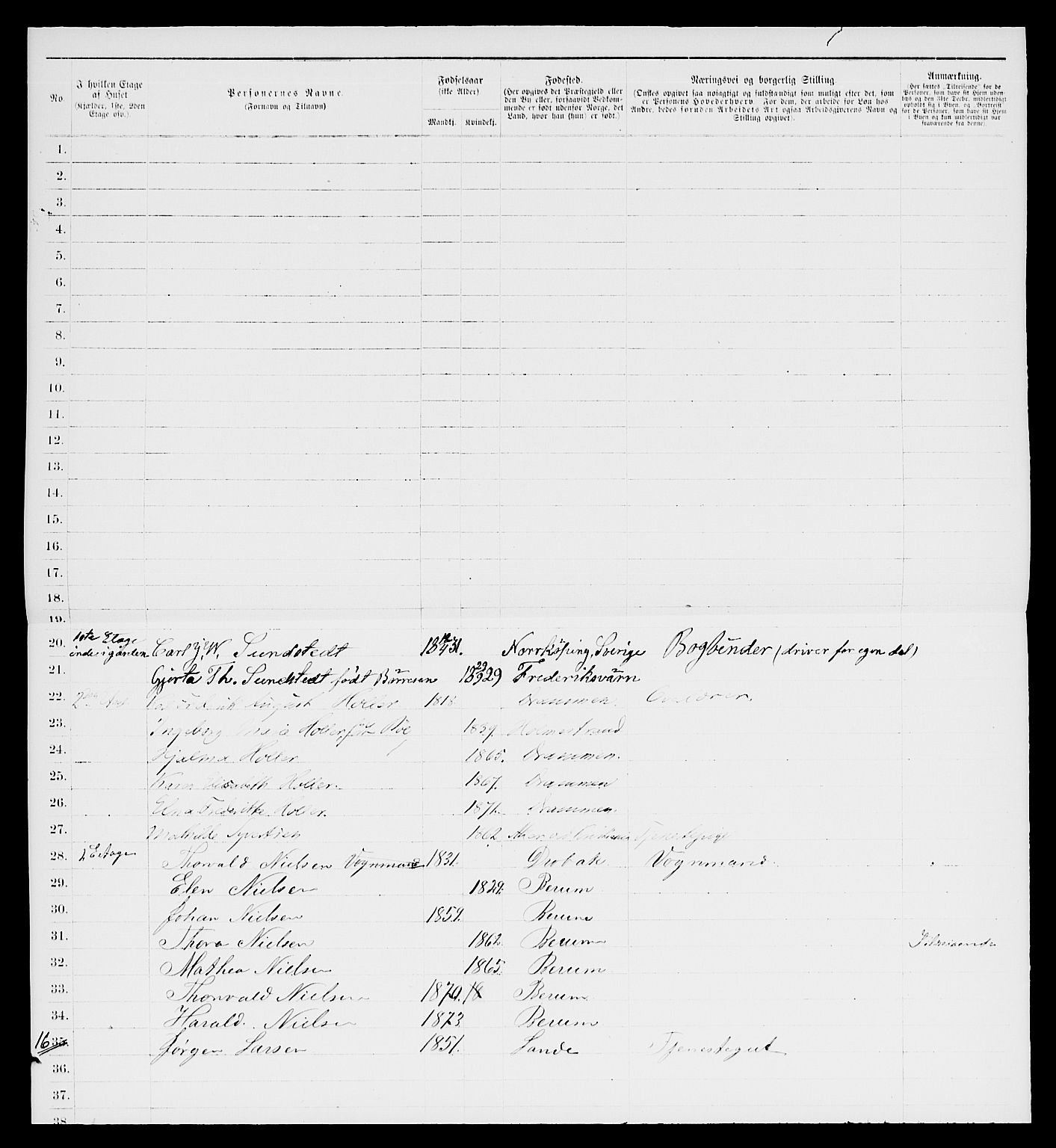 SAKO, 1885 census for 0602 Drammen, 1885, p. 28