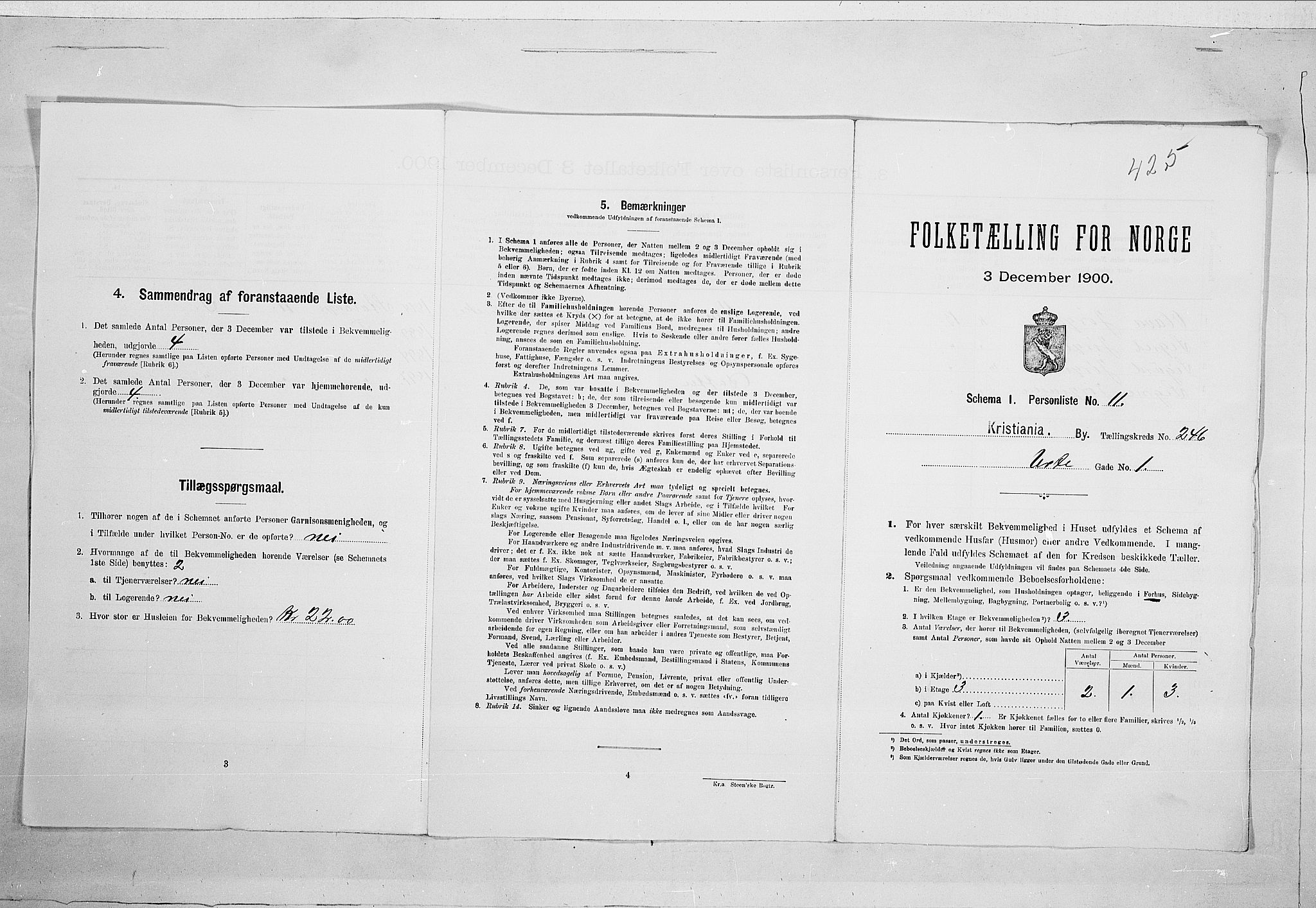 SAO, 1900 census for Kristiania, 1900, p. 108445