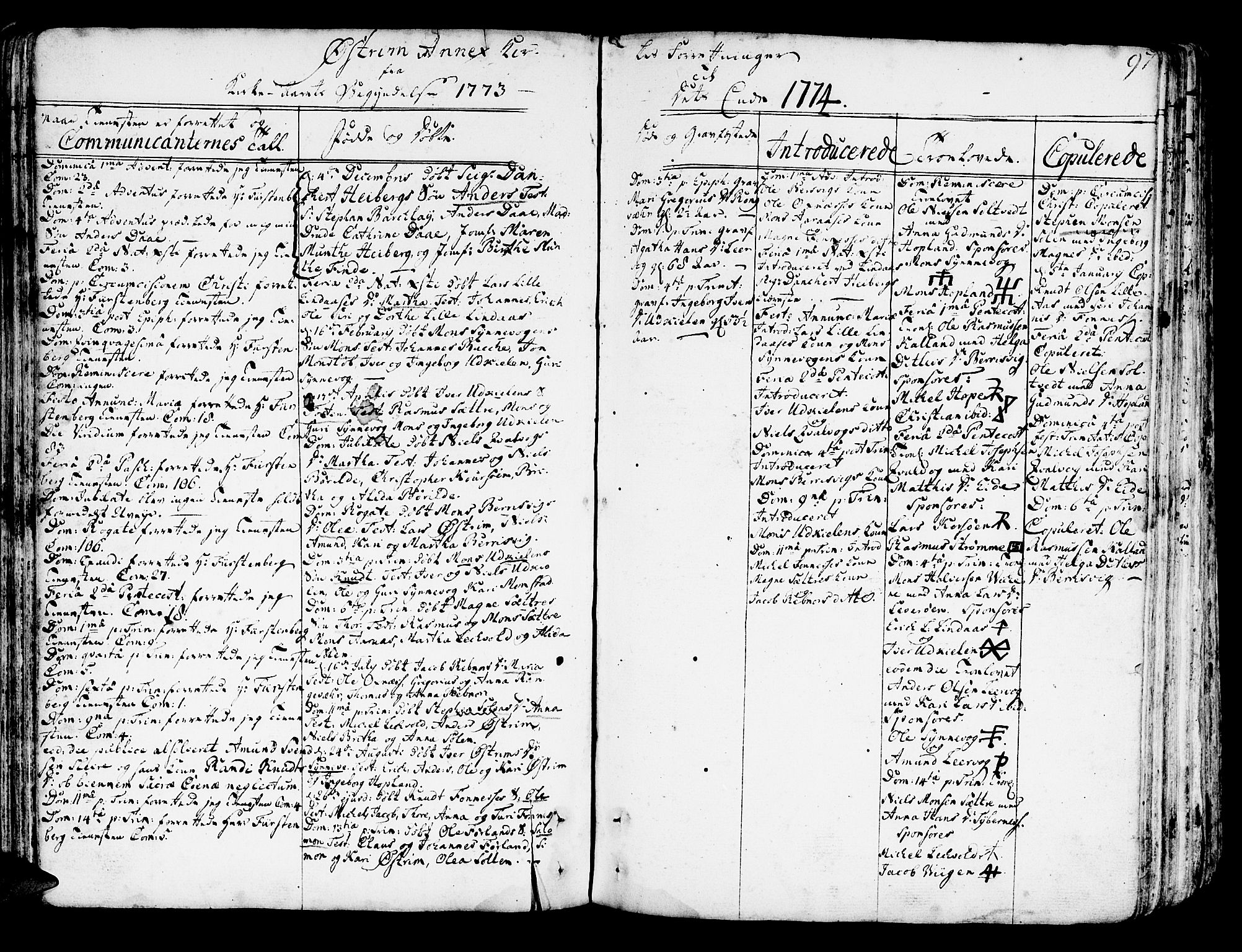 Lindås Sokneprestembete, AV/SAB-A-76701/H/Haa/Haaa/L0004: Parish register (official) no. A 4, 1764-1791, p. 97