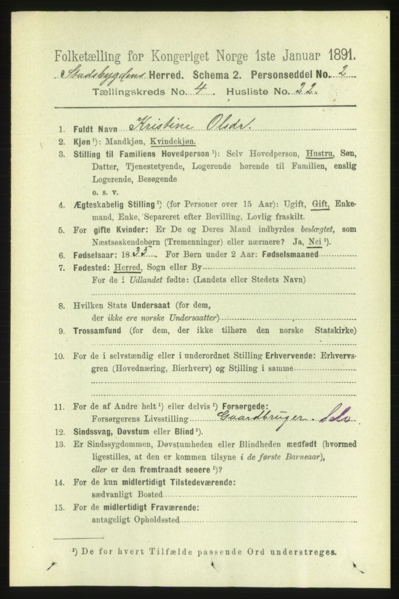 RA, 1891 census for 1625 Stadsbygd, 1891, p. 1948