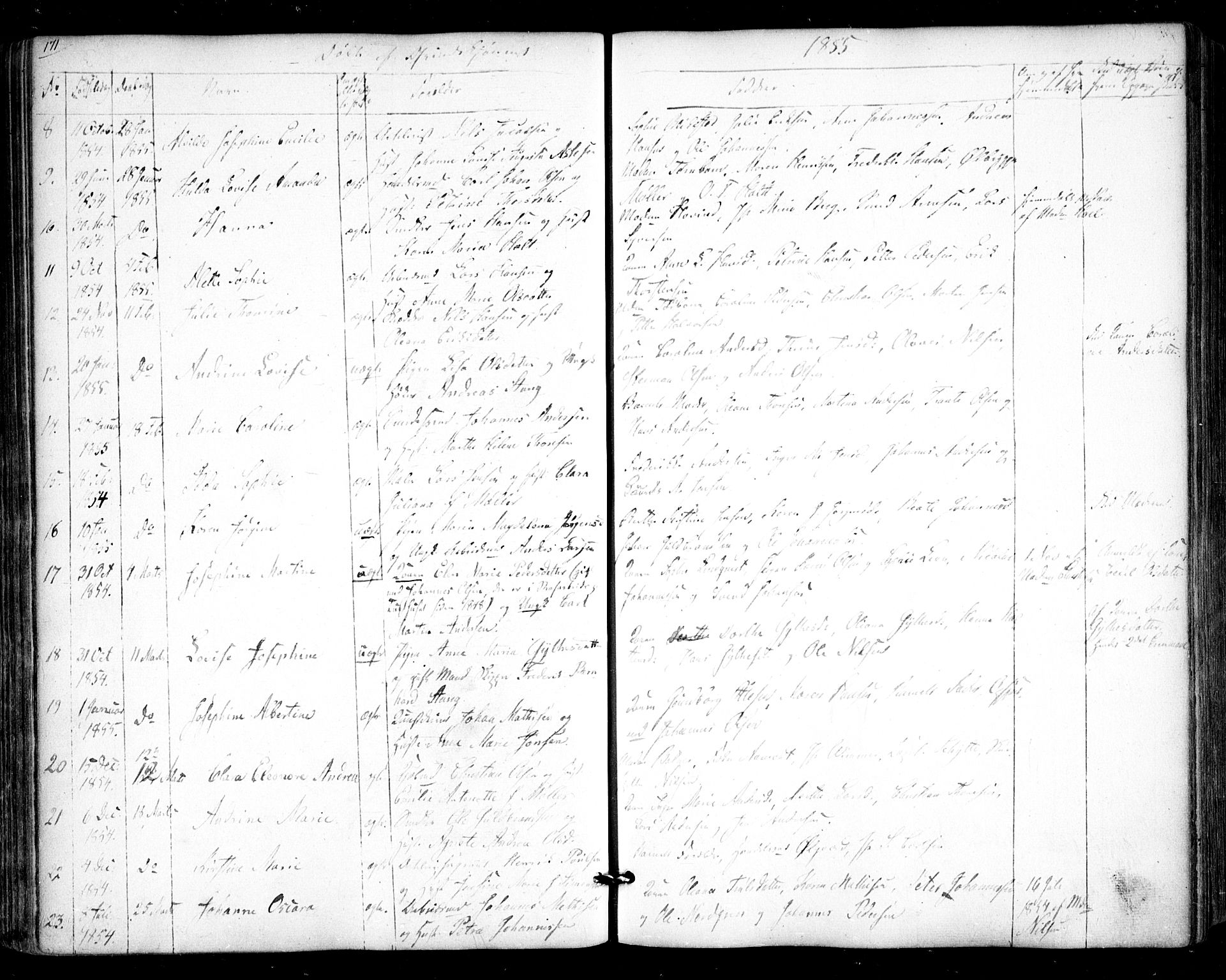 Halden prestekontor Kirkebøker, AV/SAO-A-10909/F/Fa/L0006: Parish register (official) no. I 6, 1845-1856, p. 171