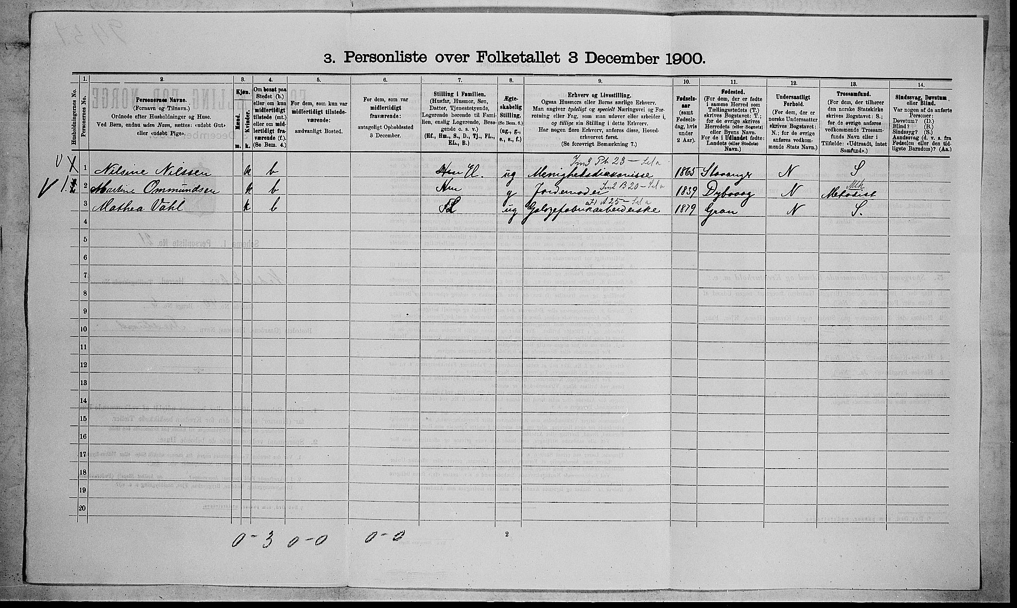 RA, 1900 census for Nedre Eiker, 1900, p. 1133