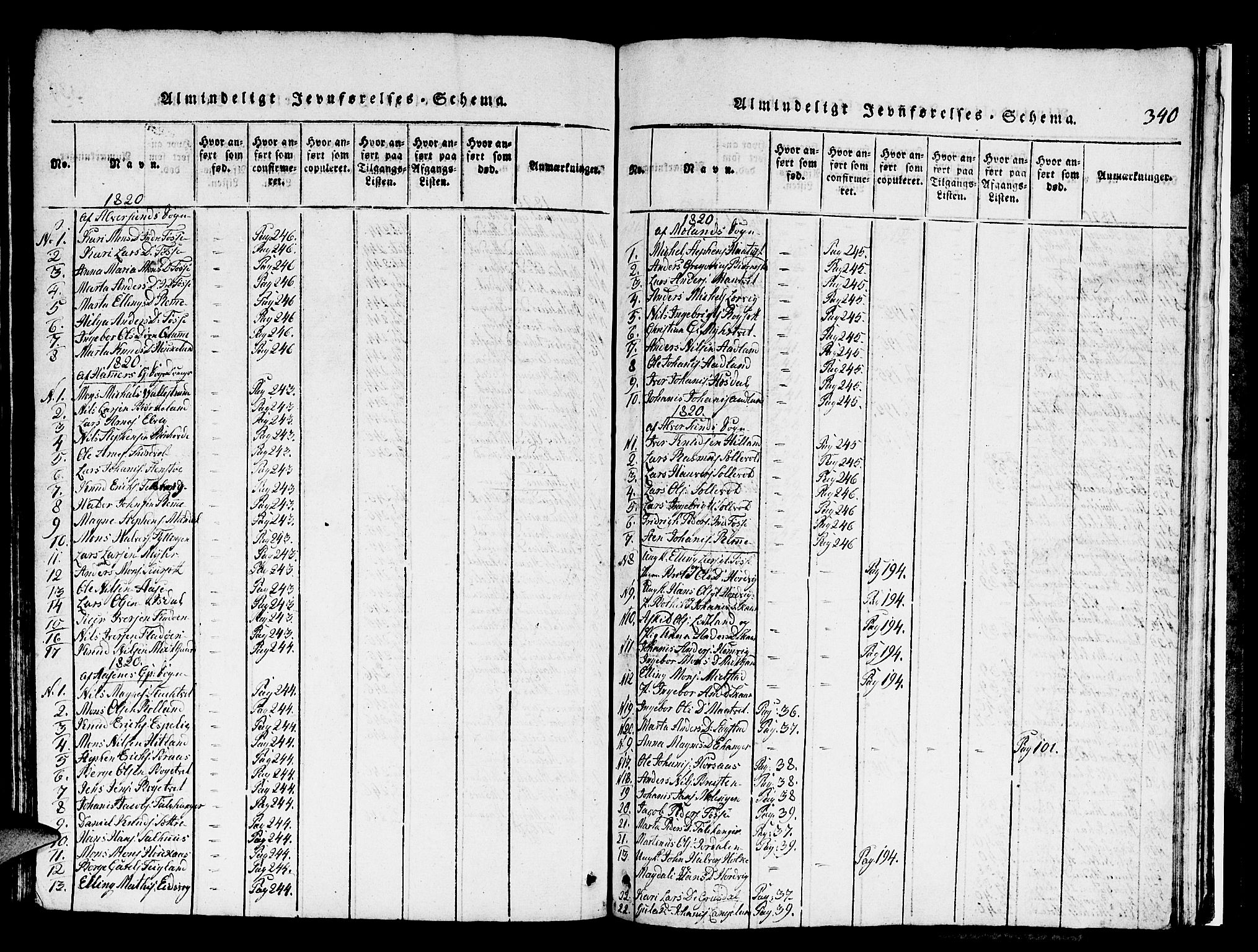 Hamre sokneprestembete, SAB/A-75501/H/Ha/Hab: Parish register (copy) no. A 1, 1816-1826, p. 340