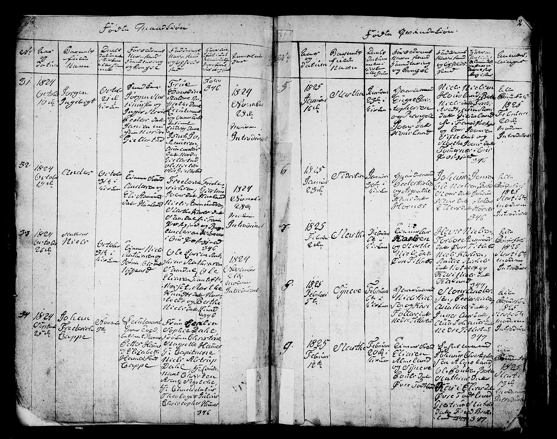 Fana Sokneprestembete, SAB/A-75101/H/Hab/Habc/L0001: Parish register (copy) no. C 1, 1824-1837, p. 2