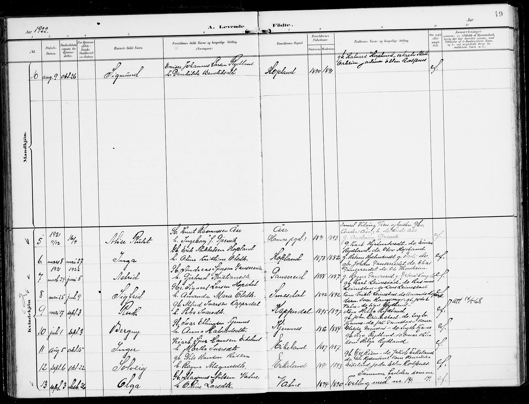 Alversund Sokneprestembete, AV/SAB-A-73901/H/Ha/Haa/Haad/L0004: Parish register (official) no. D 4, 1898-1926, p. 49