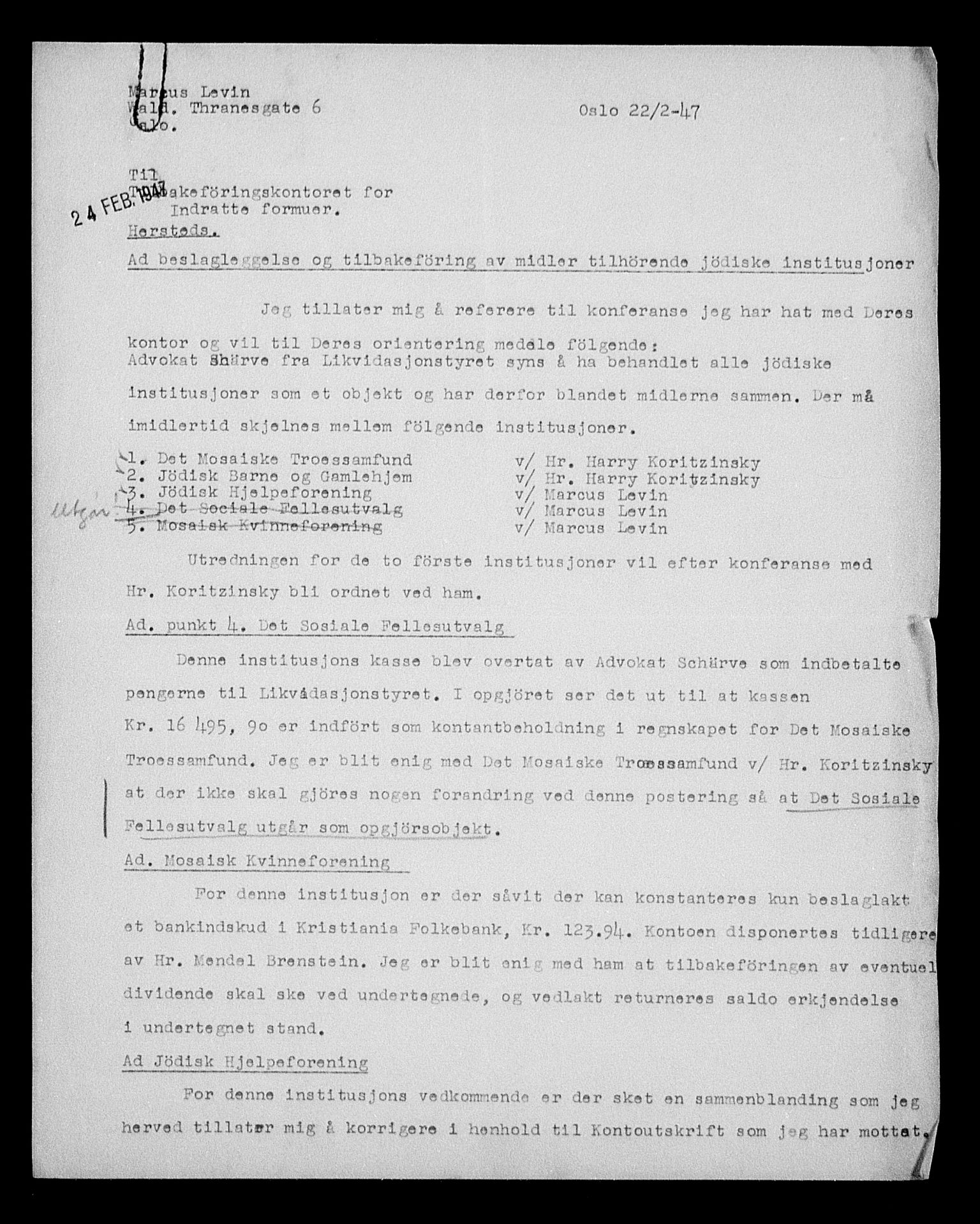 Justisdepartementet, Tilbakeføringskontoret for inndratte formuer, AV/RA-S-1564/H/Hc/Hcc/L0966: --, 1945-1947, p. 152