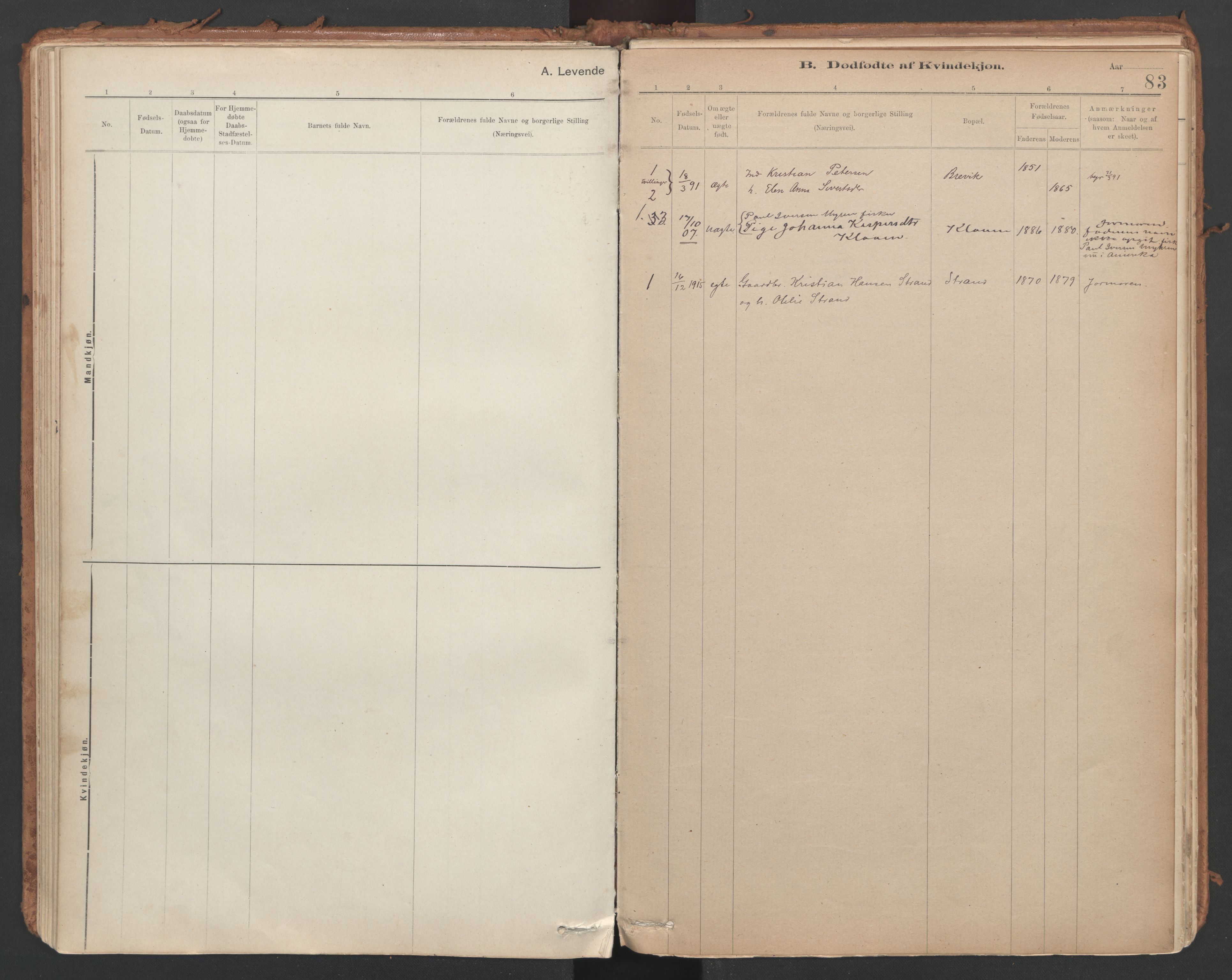 Ministerialprotokoller, klokkerbøker og fødselsregistre - Sør-Trøndelag, SAT/A-1456/639/L0572: Parish register (official) no. 639A01, 1890-1920, p. 83
