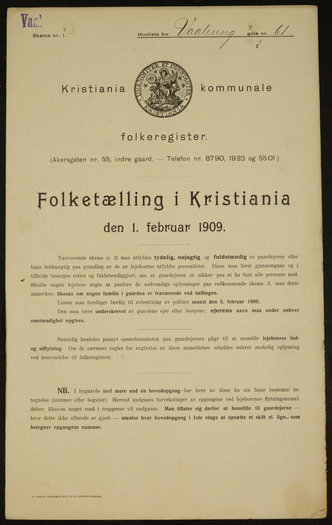 OBA, Municipal Census 1909 for Kristiania, 1909, p. 114531