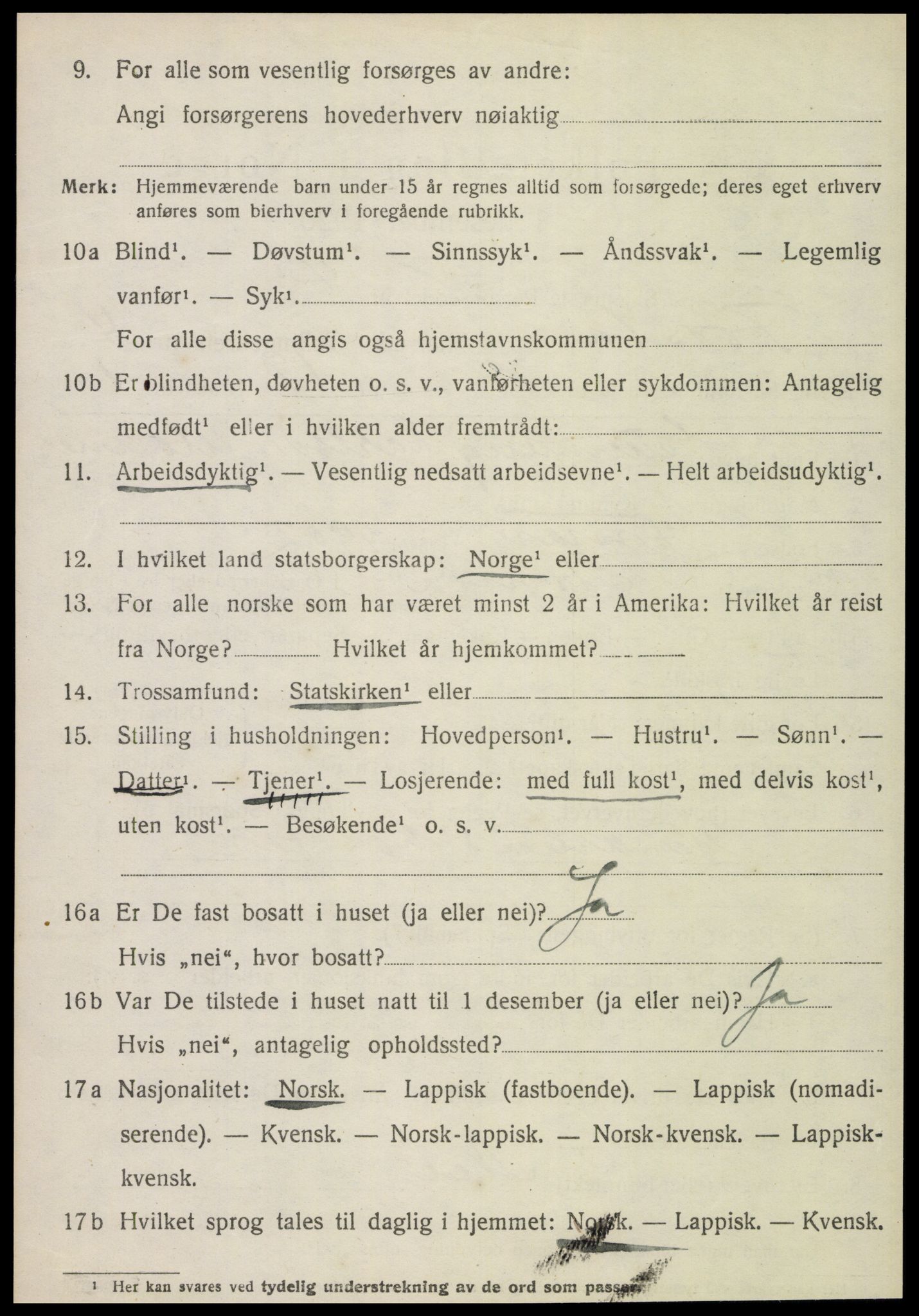 SAT, 1920 census for Frosta, 1920, p. 5171