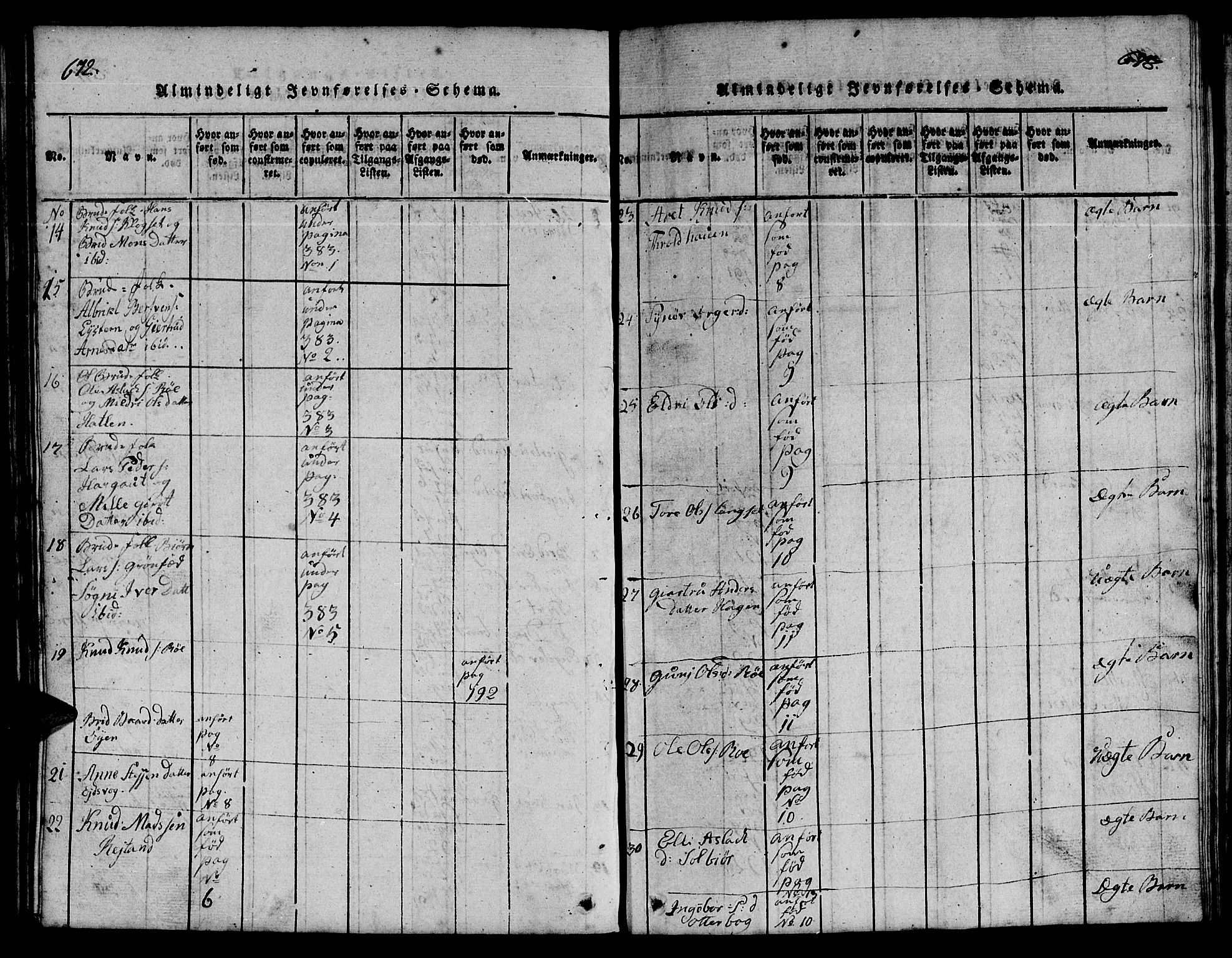 Ministerialprotokoller, klokkerbøker og fødselsregistre - Møre og Romsdal, SAT/A-1454/551/L0629: Parish register (copy) no. 551C01, 1818-1839, p. 672-673