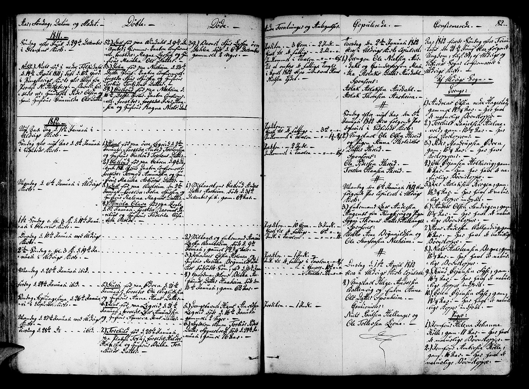 Ulvik sokneprestembete, SAB/A-78801/H/Haa: Parish register (official) no. A 11, 1793-1838, p. 82