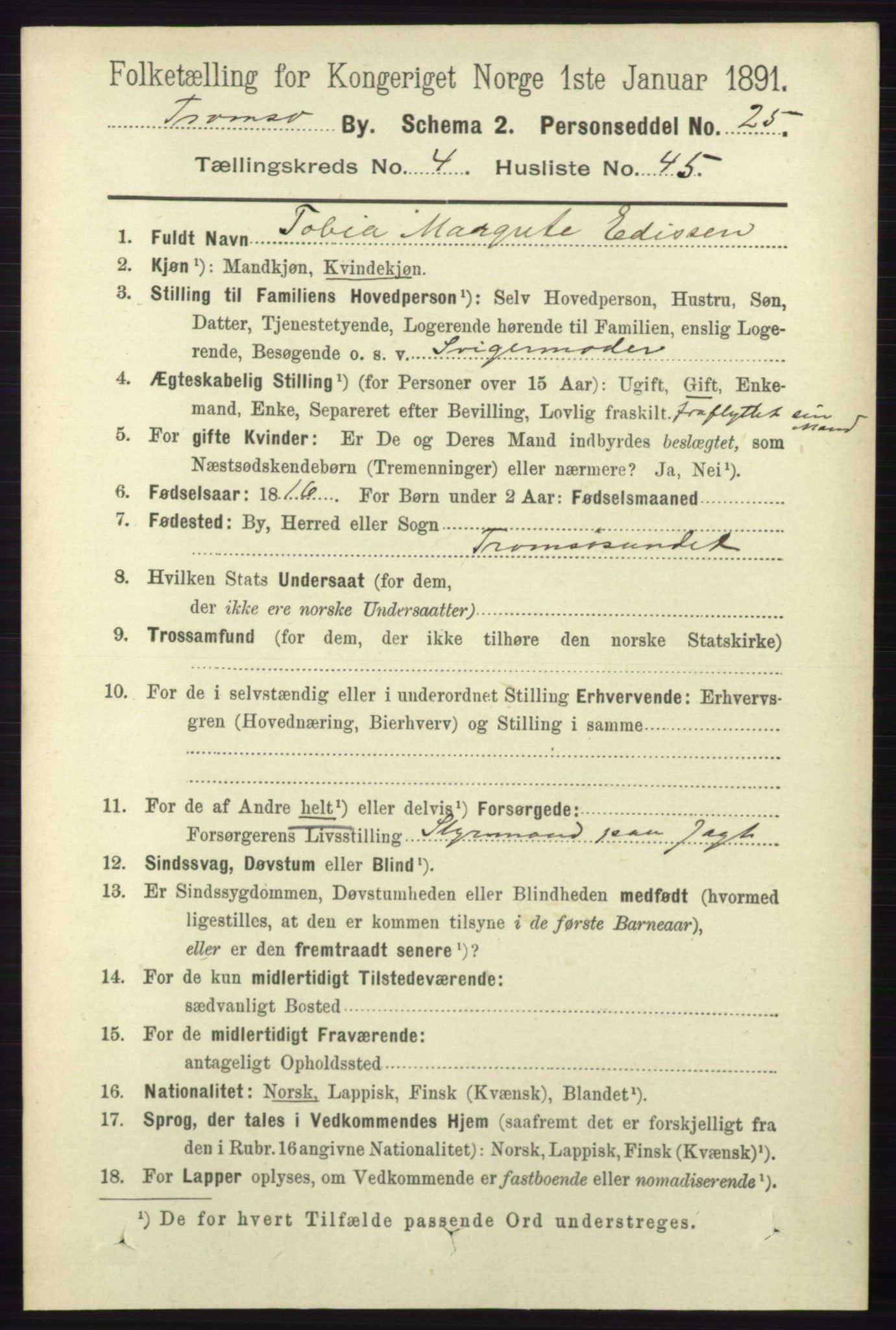 RA, 1891 census for 1902 Tromsø, 1891, p. 4721