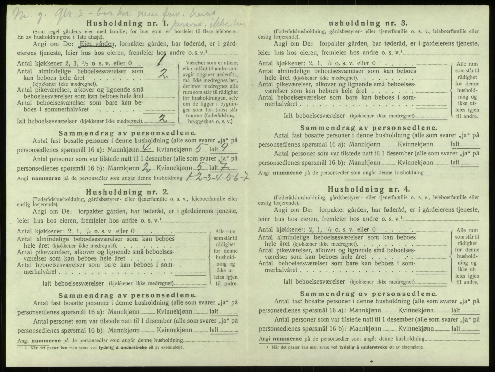 SAB, 1920 census for Alversund, 1920, p. 430