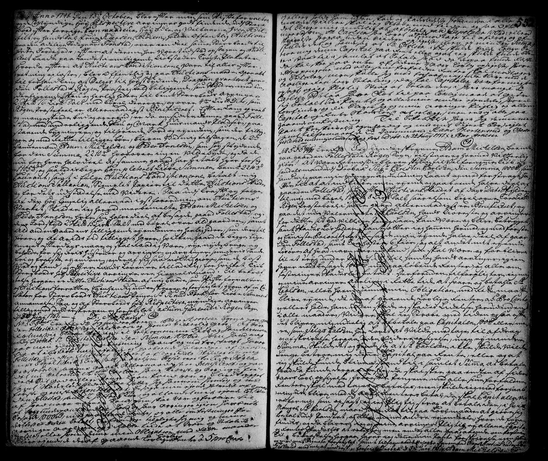 Lier, Røyken og Hurum sorenskriveri, SAKO/A-89/G/Ga/Gaa/L0002: Mortgage book no. II, 1725-1755, p. 552
