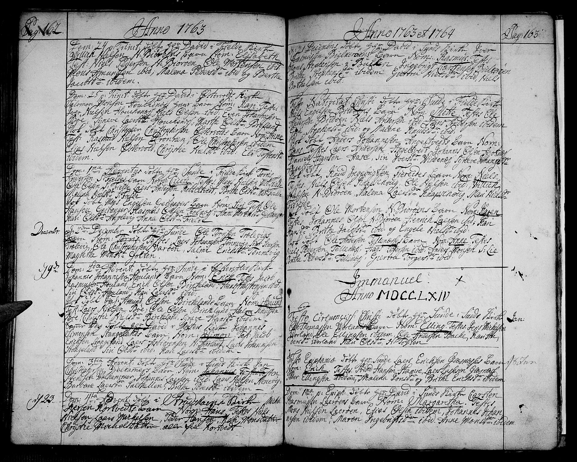 Sund sokneprestembete, SAB/A-99930: Parish register (official) no. A 4, 1748-1769, p. 162-163