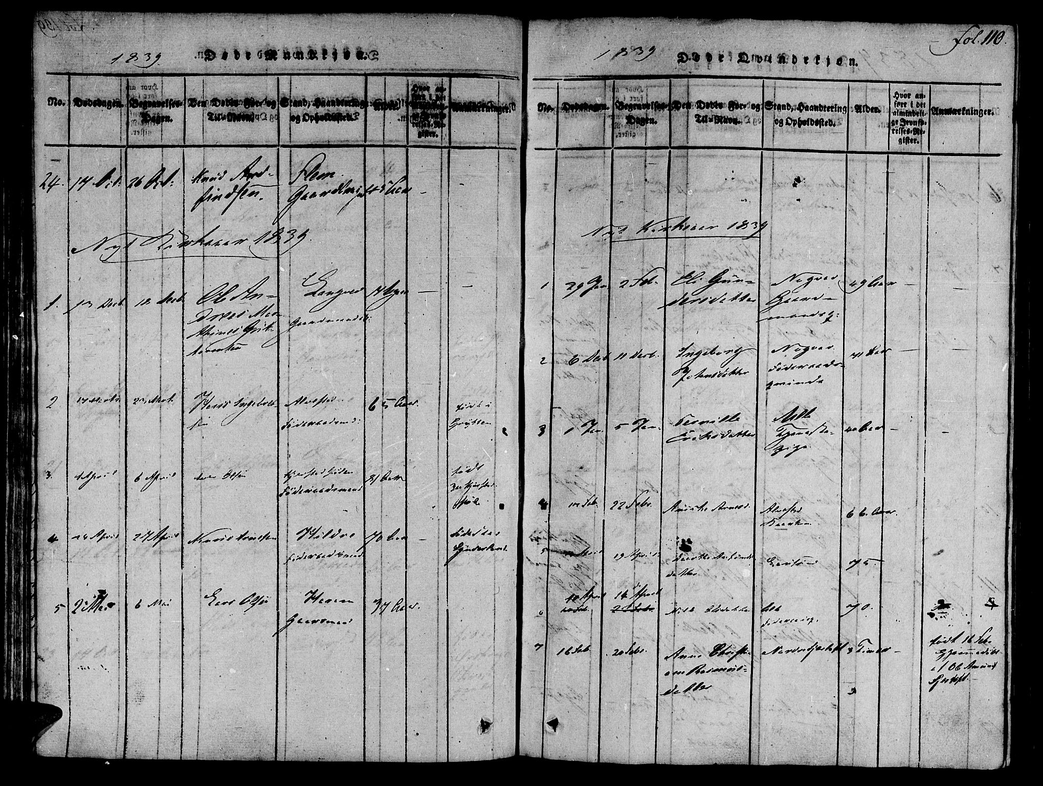 Ministerialprotokoller, klokkerbøker og fødselsregistre - Møre og Romsdal, SAT/A-1454/536/L0495: Parish register (official) no. 536A04, 1818-1847, p. 110