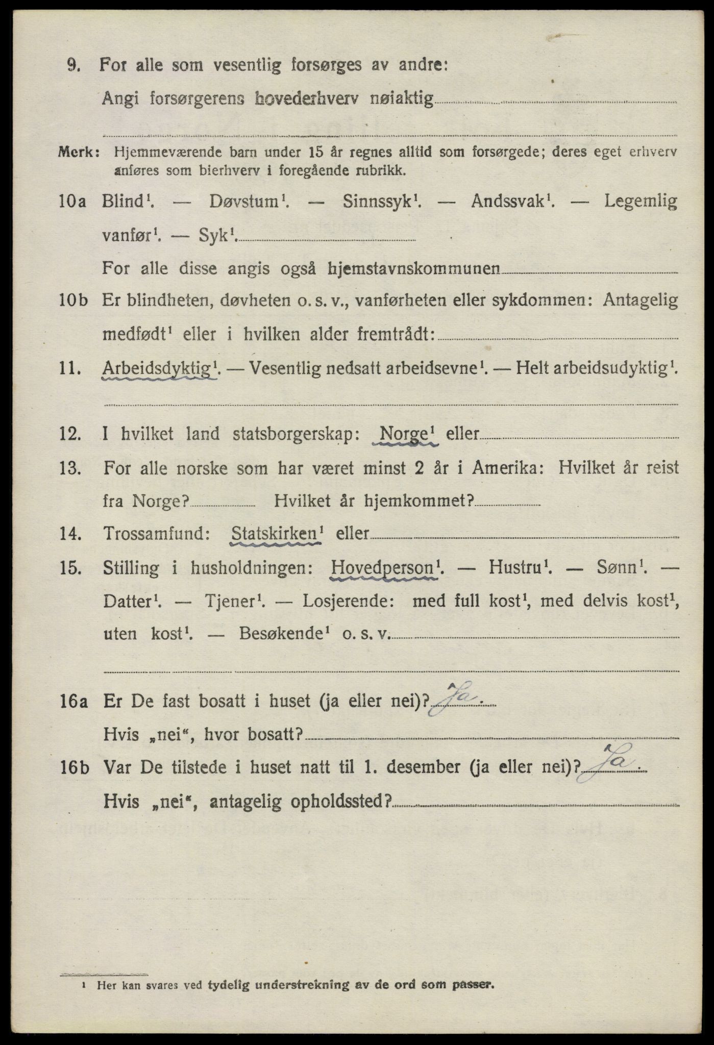 SAO, 1920 census for Nes, 1920, p. 6289