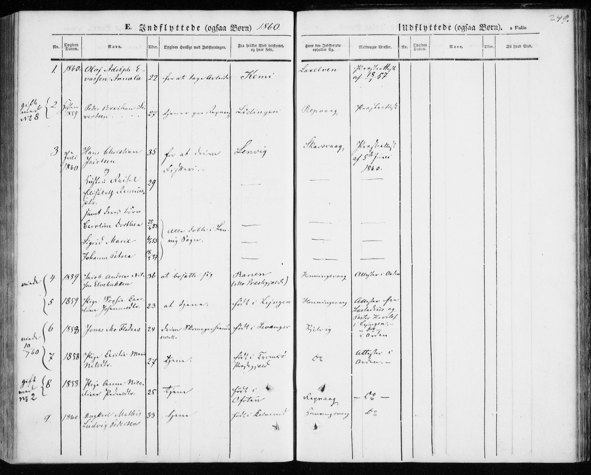 Kistrand/Porsanger sokneprestembete, AV/SATØ-S-1351/H/Ha/L0004.kirke: Parish register (official) no. 4, 1843-1860, p. 249