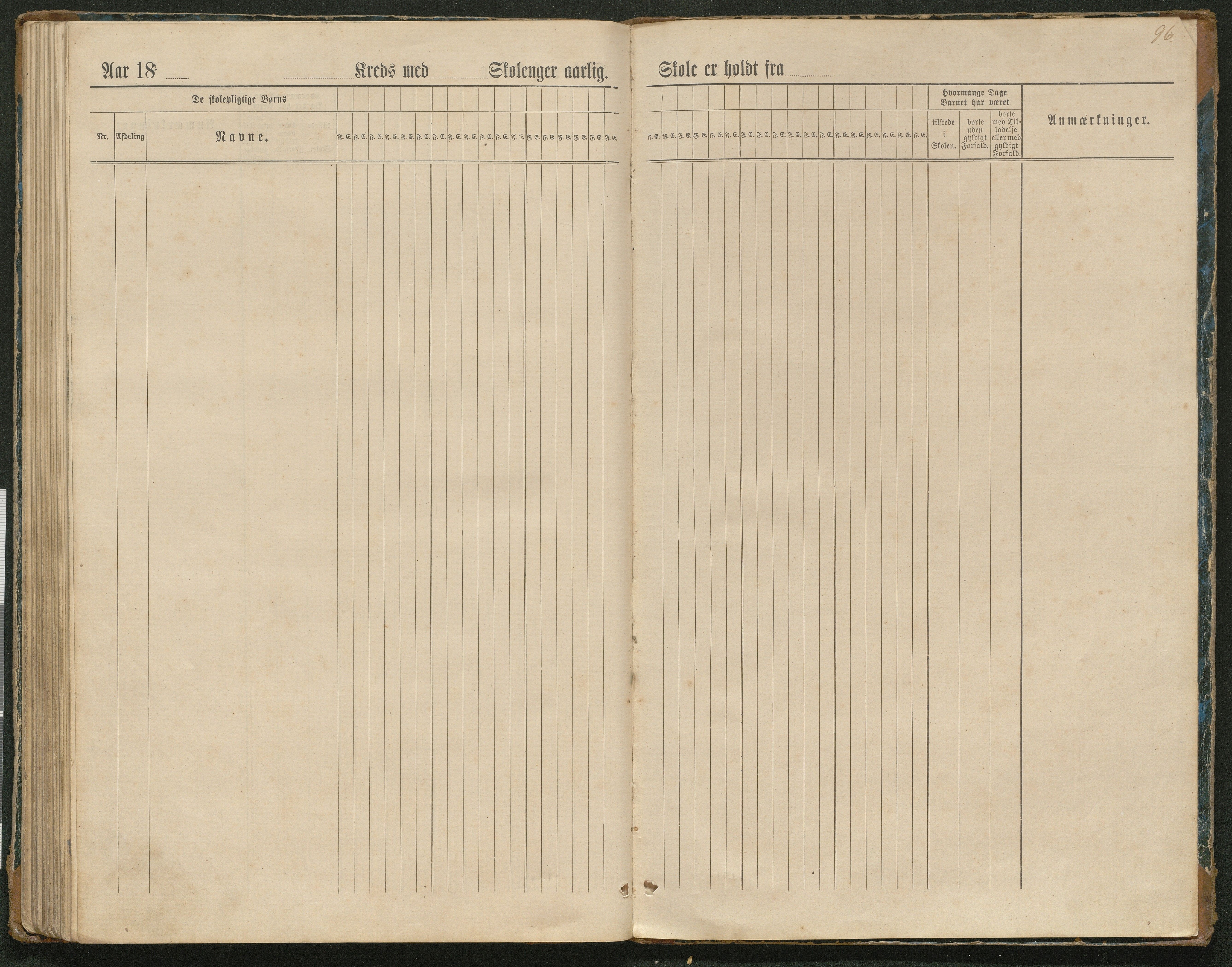 Hornnes kommune, Tønnesvold, Abusland skolekretser, AAKS/KA0936-550g/F1/L0003: Dagbok Abusland, Tønnesland, 1884-1900, p. 96