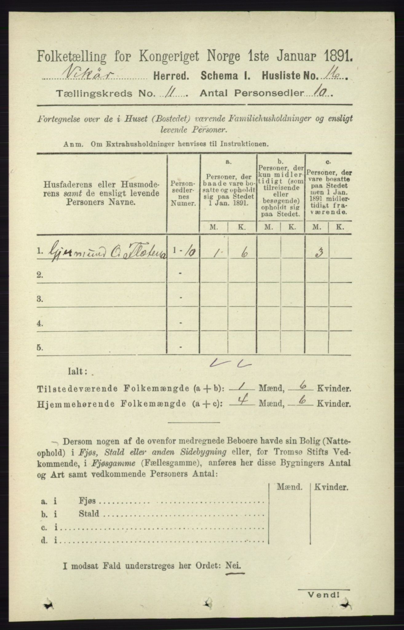 RA, 1891 census for 1238 Vikør, 1891, p. 3143