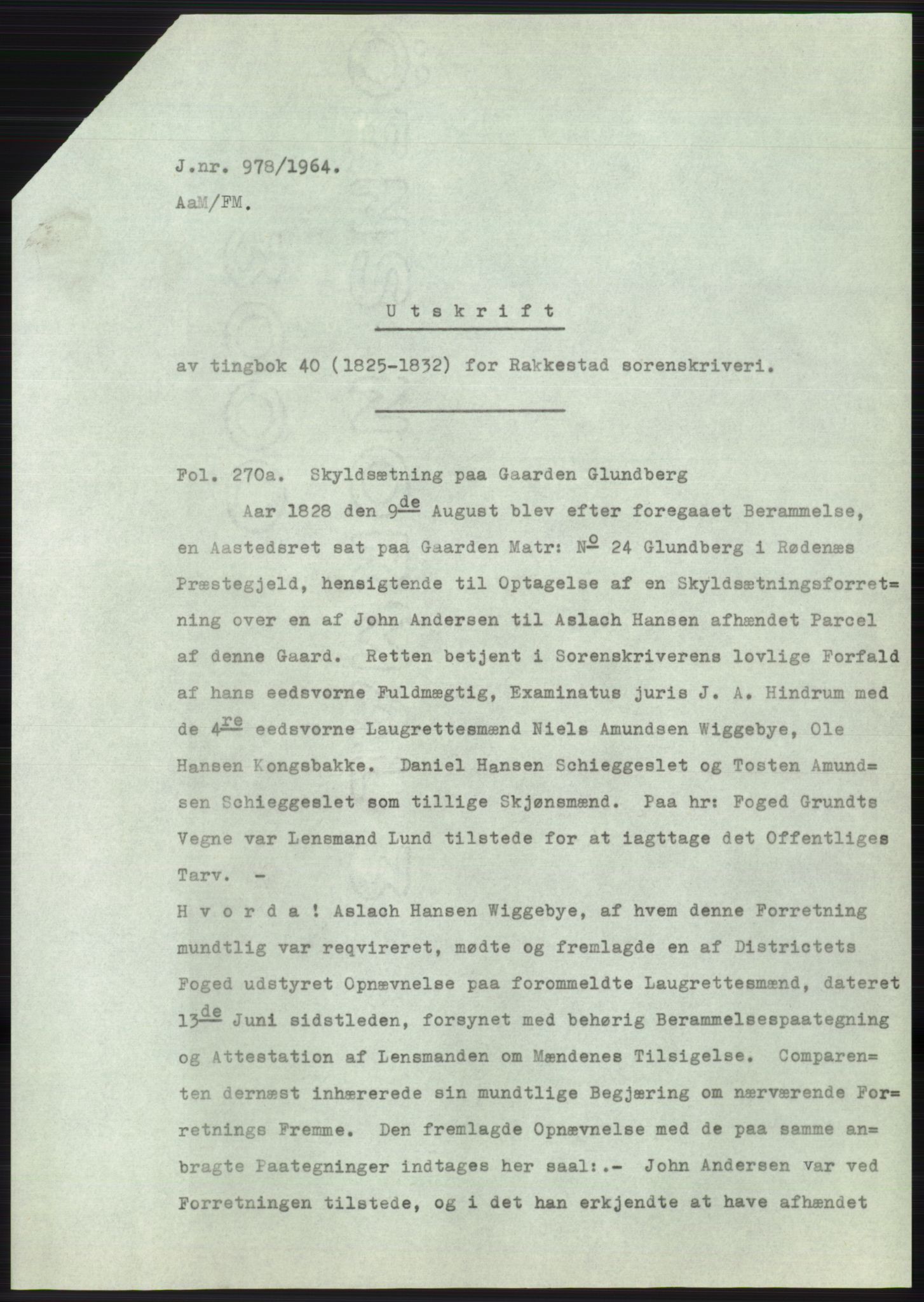 Statsarkivet i Oslo, AV/SAO-A-10621/Z/Zd/L0020: Avskrifter, j.nr 905-1844/1964, 1964, p. 34