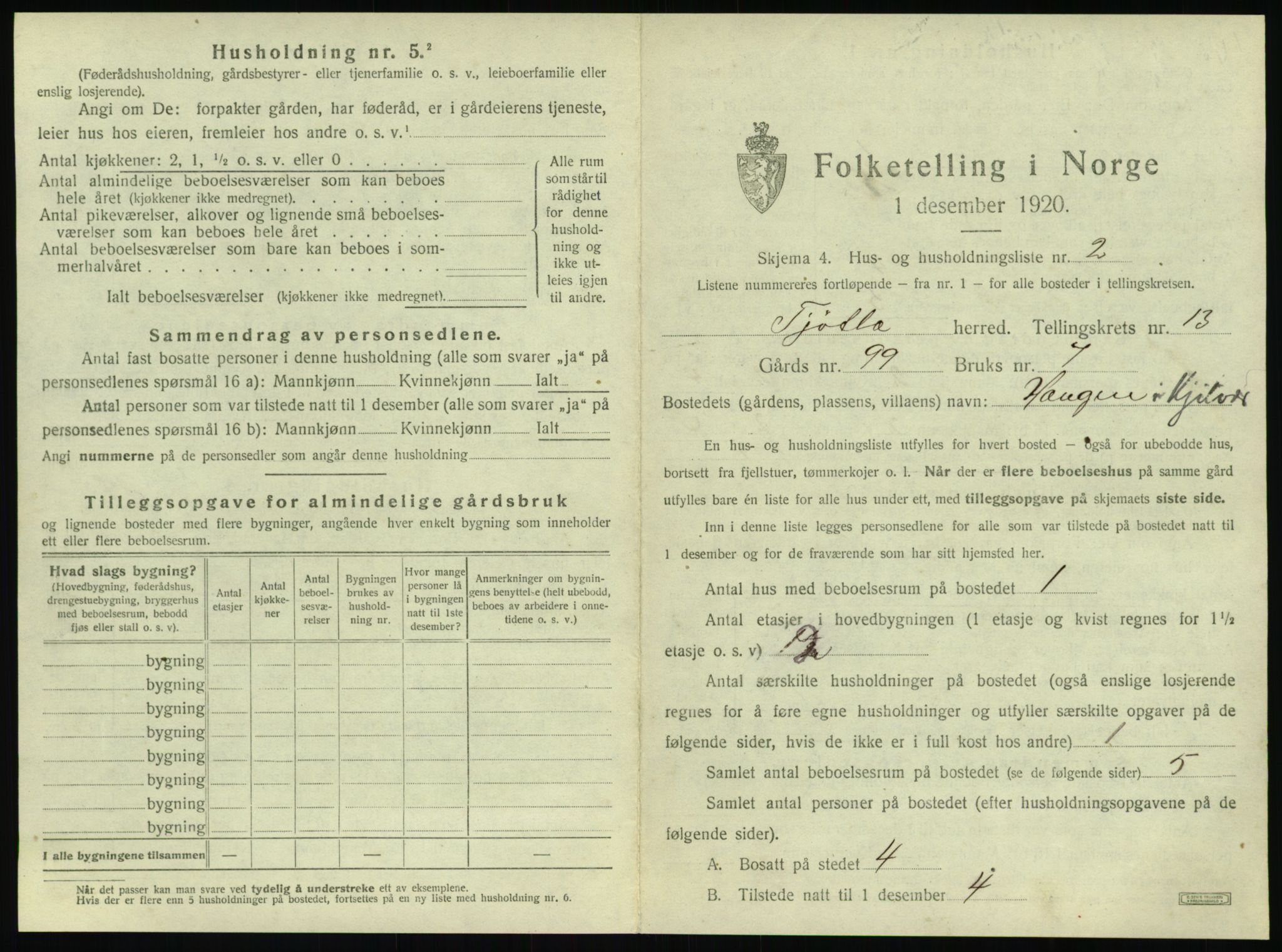 SAT, 1920 census for Tjøtta, 1920, p. 721