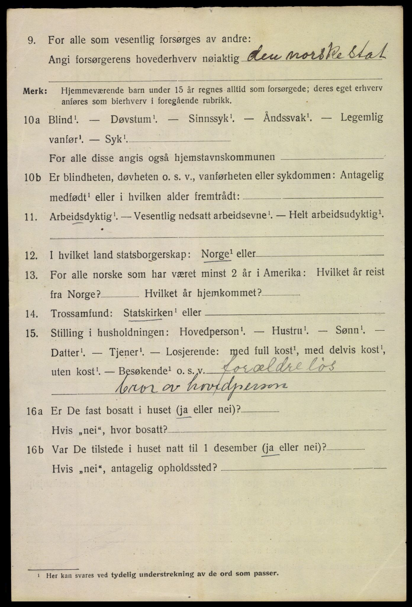 SAK, 1920 census for Tvedestrand, 1920, p. 2512