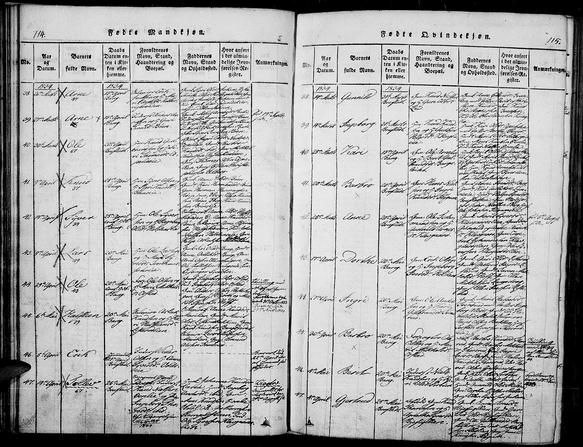 Sør-Aurdal prestekontor, AV/SAH-PREST-128/H/Ha/Haa/L0003: Parish register (official) no. 3, 1825-1840, p. 114-115